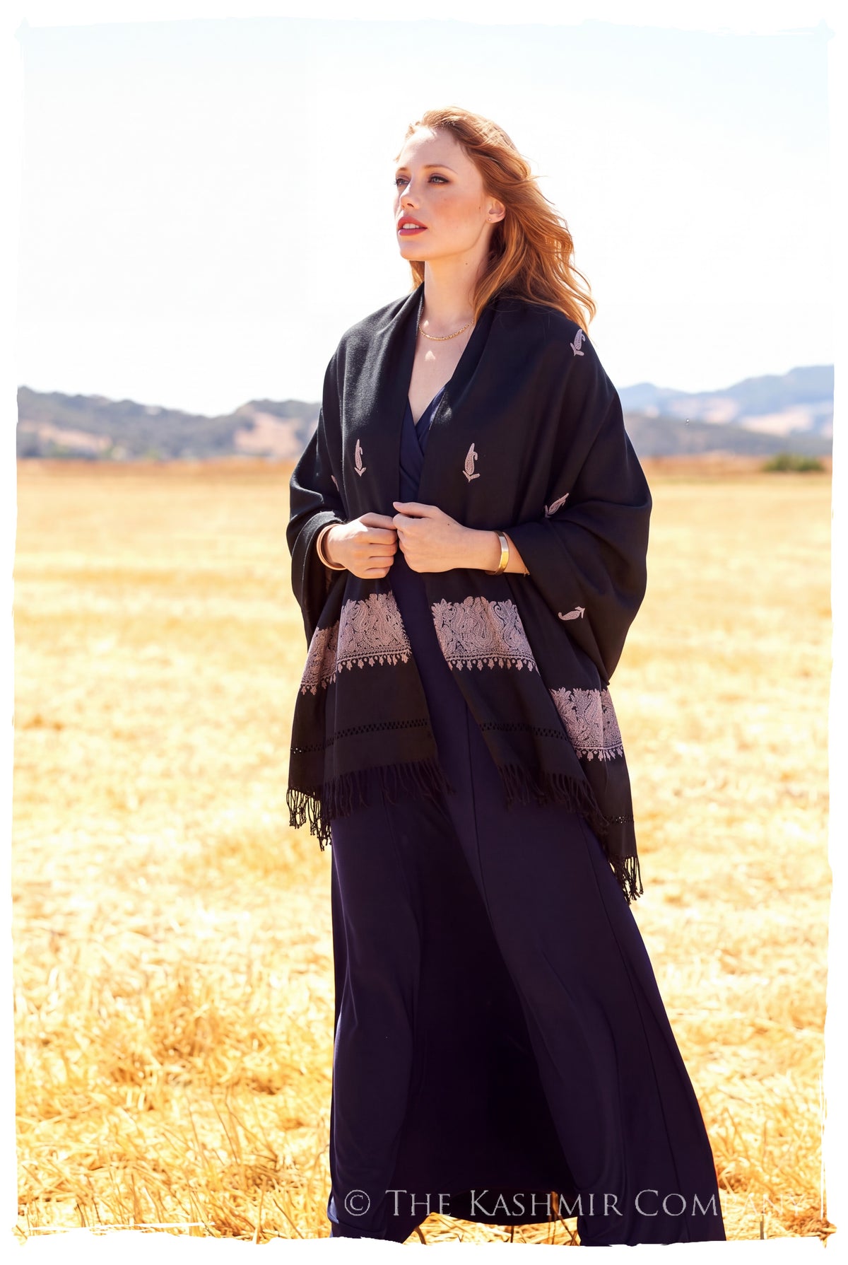Andreina Frontières Paisley Gift Shawl — lifestyle