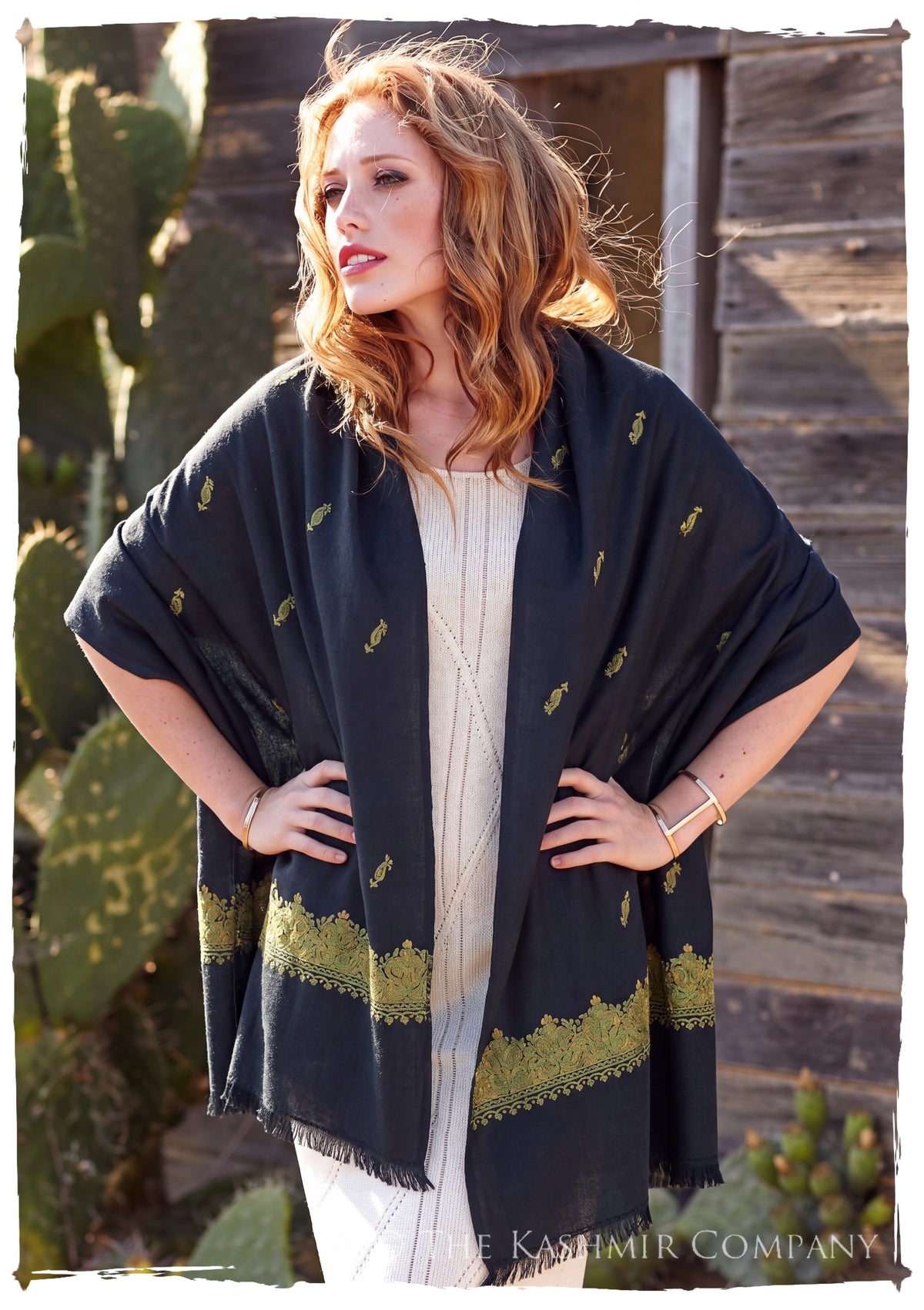 Carlota Frontières Paisley Gift Shawl — lifestyle