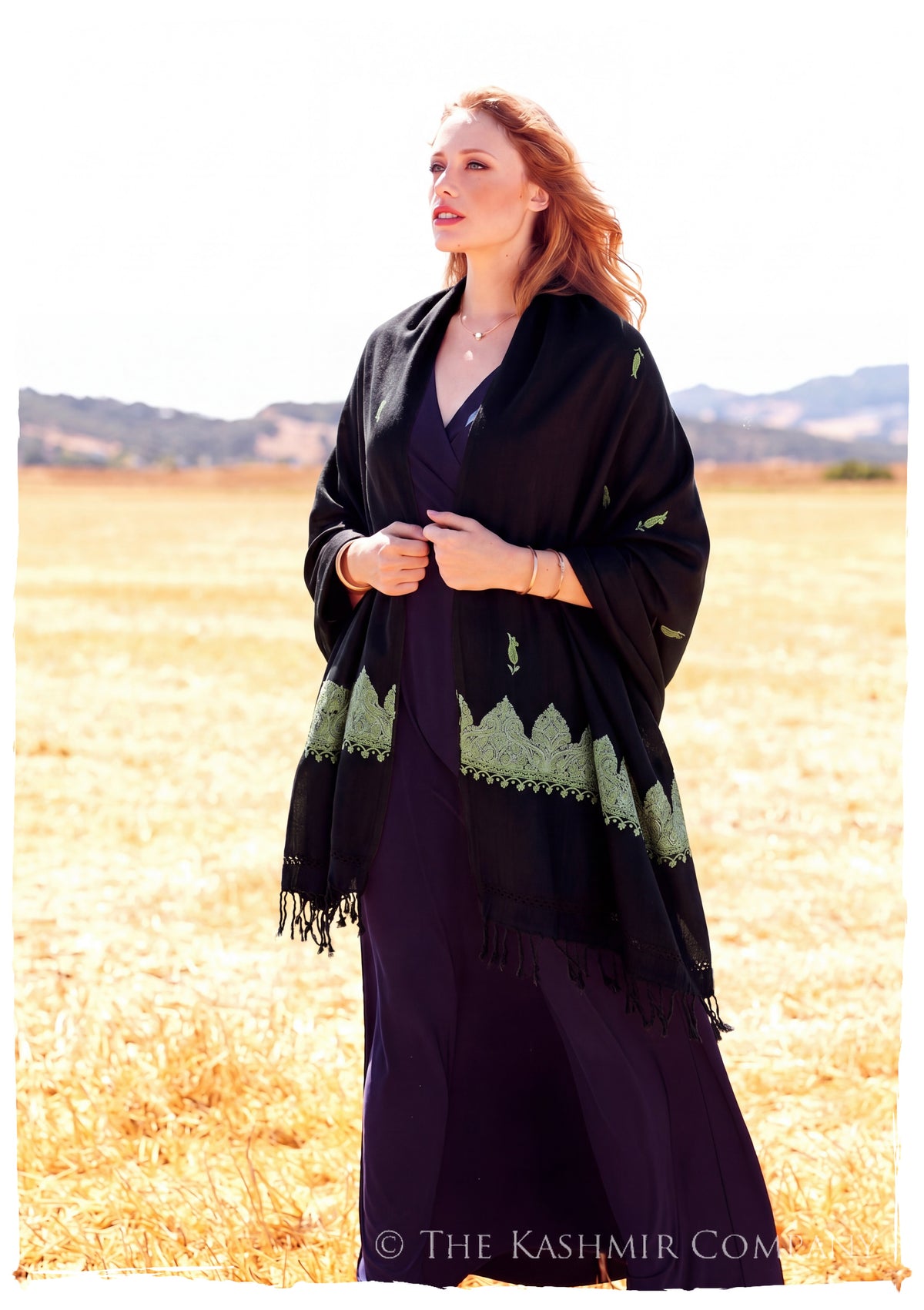 Carmelita Frontières Paisley Gift Shawl — lifestyle