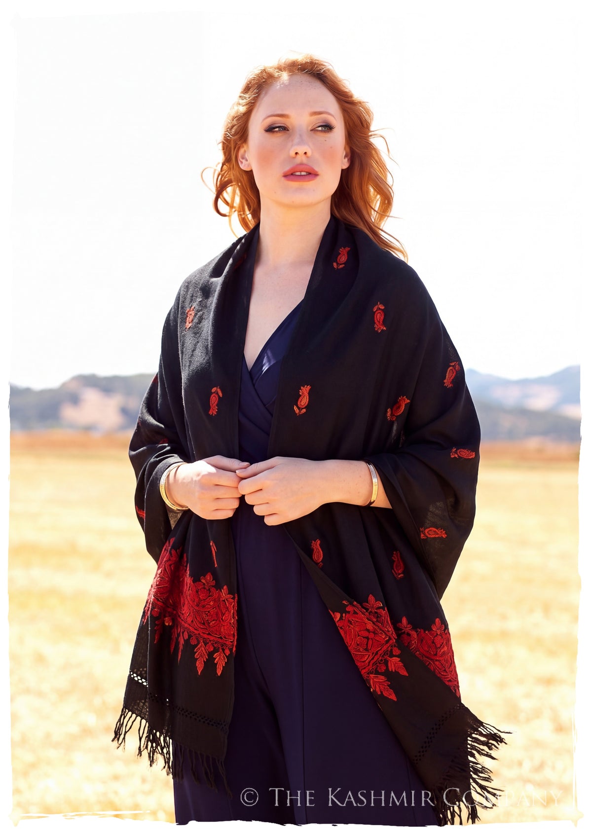 Jacqueline Frontières Paisley Gift Shawl — lifestyle