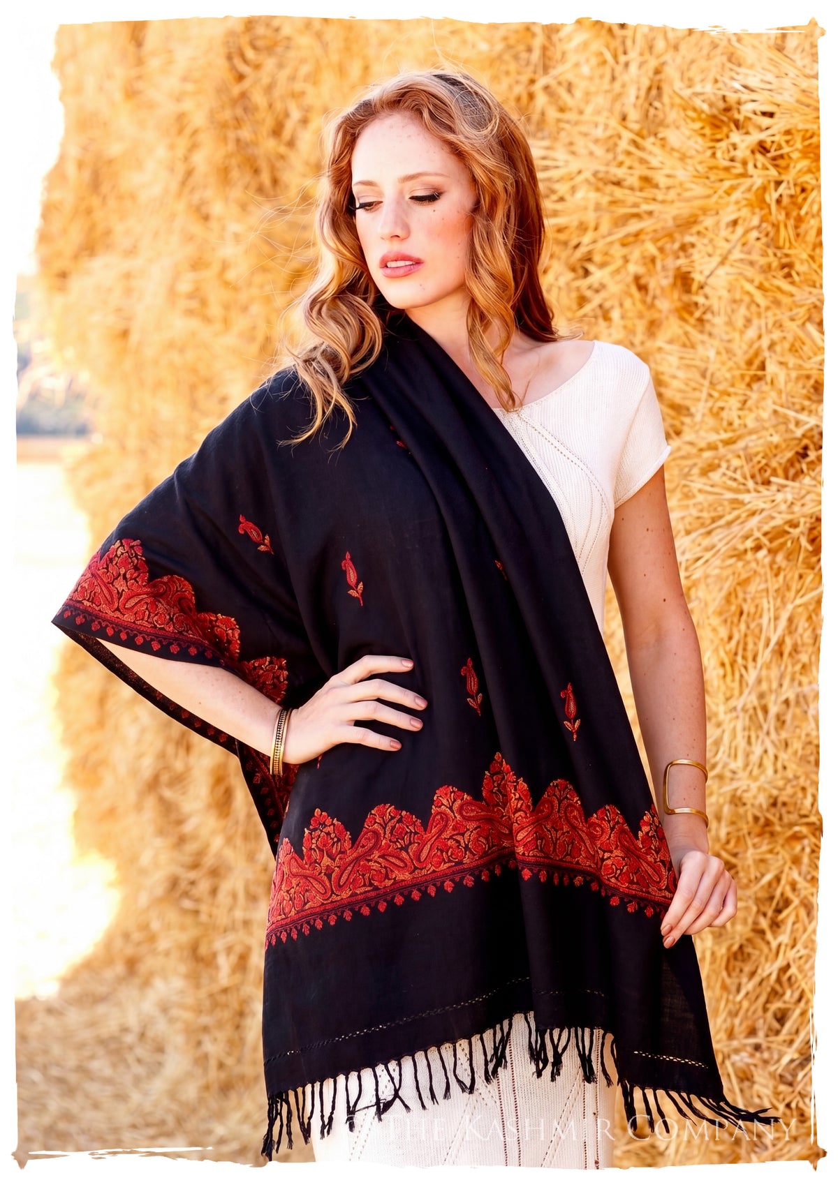Joaquina Frontières Paisley Gift Shawl — lifestyle