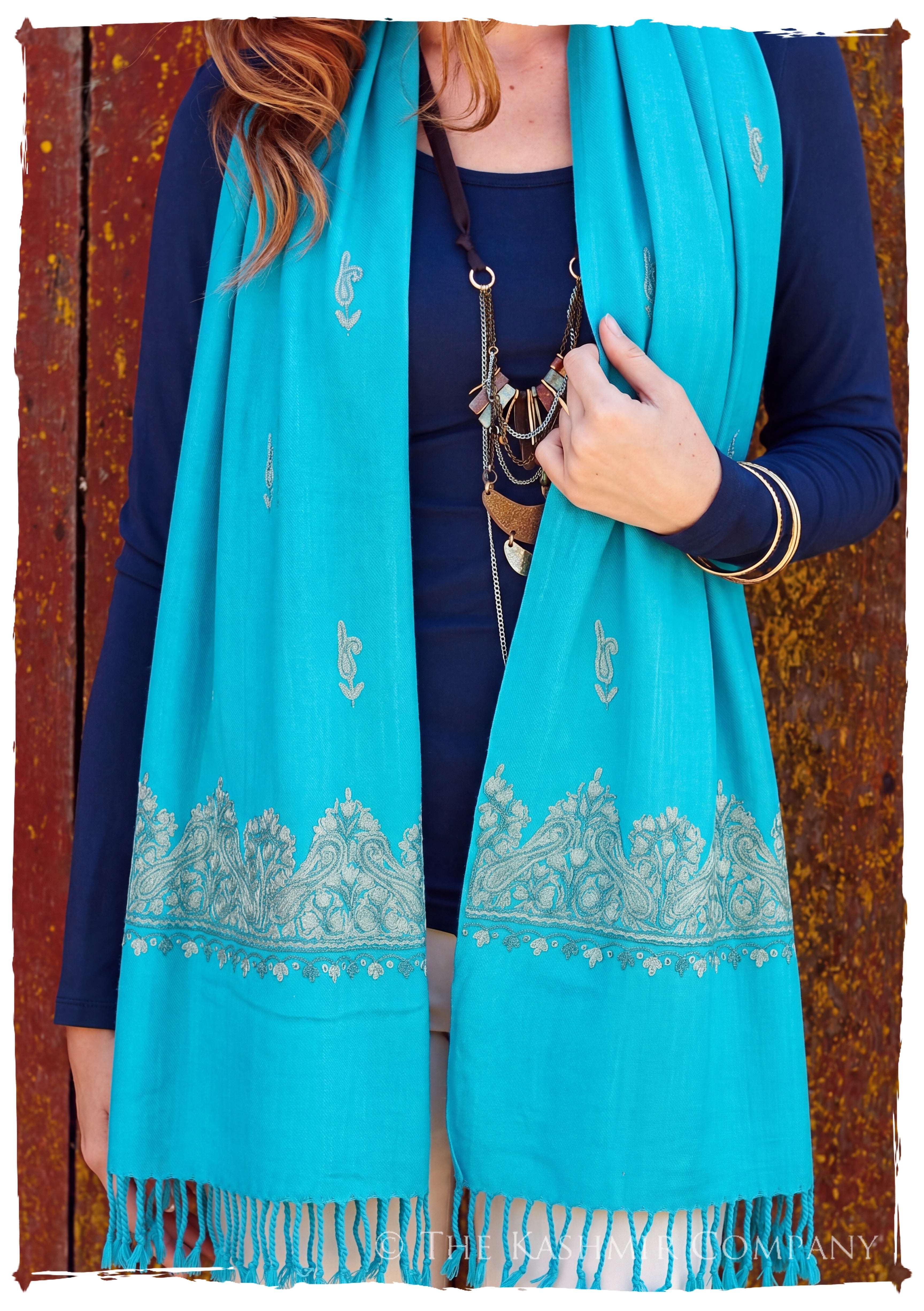 Laurence Frontières Paisley Gift Shawl — lifestyle