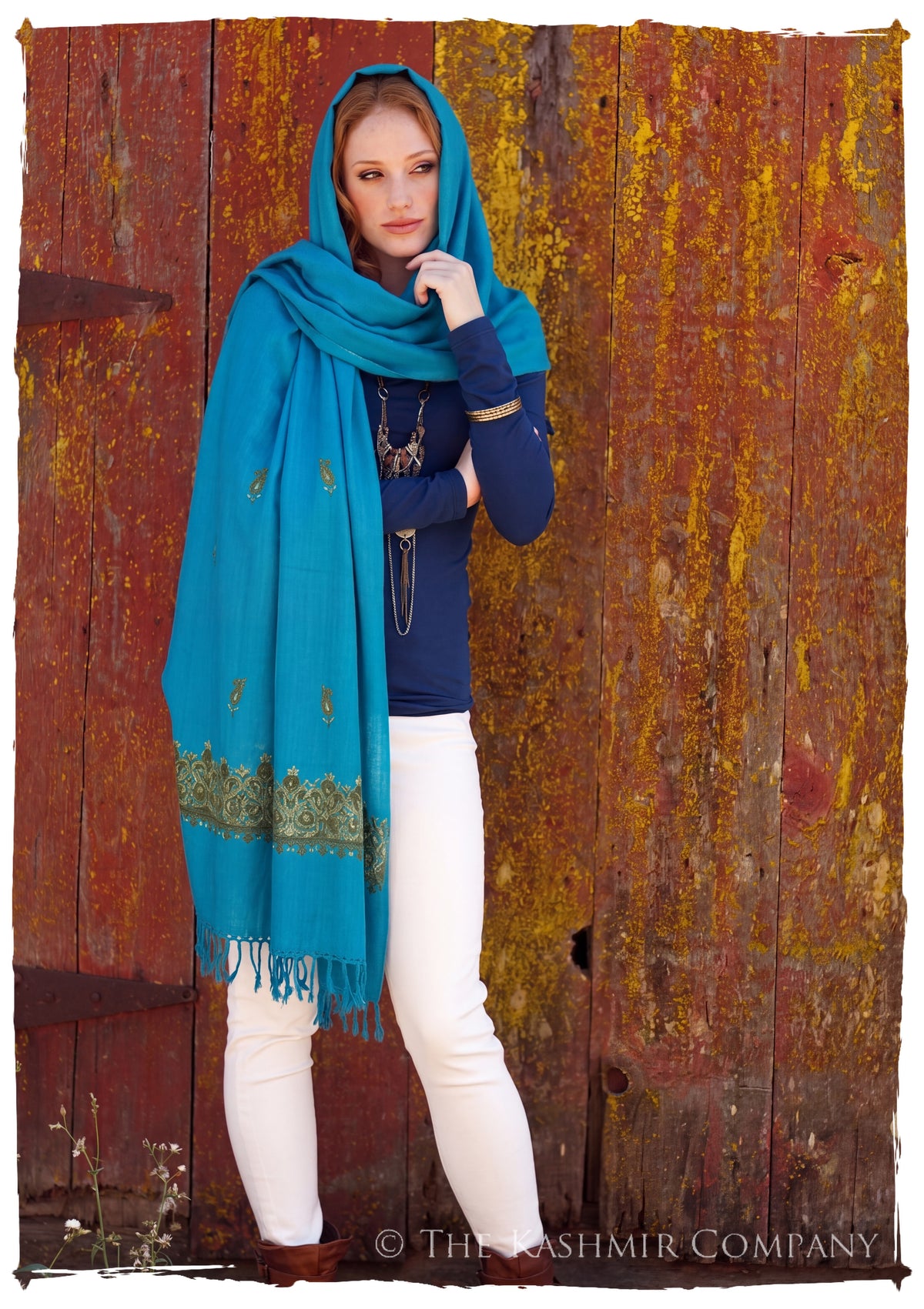 Lydie Frontières Paisley Gift Shawl — lifestyle