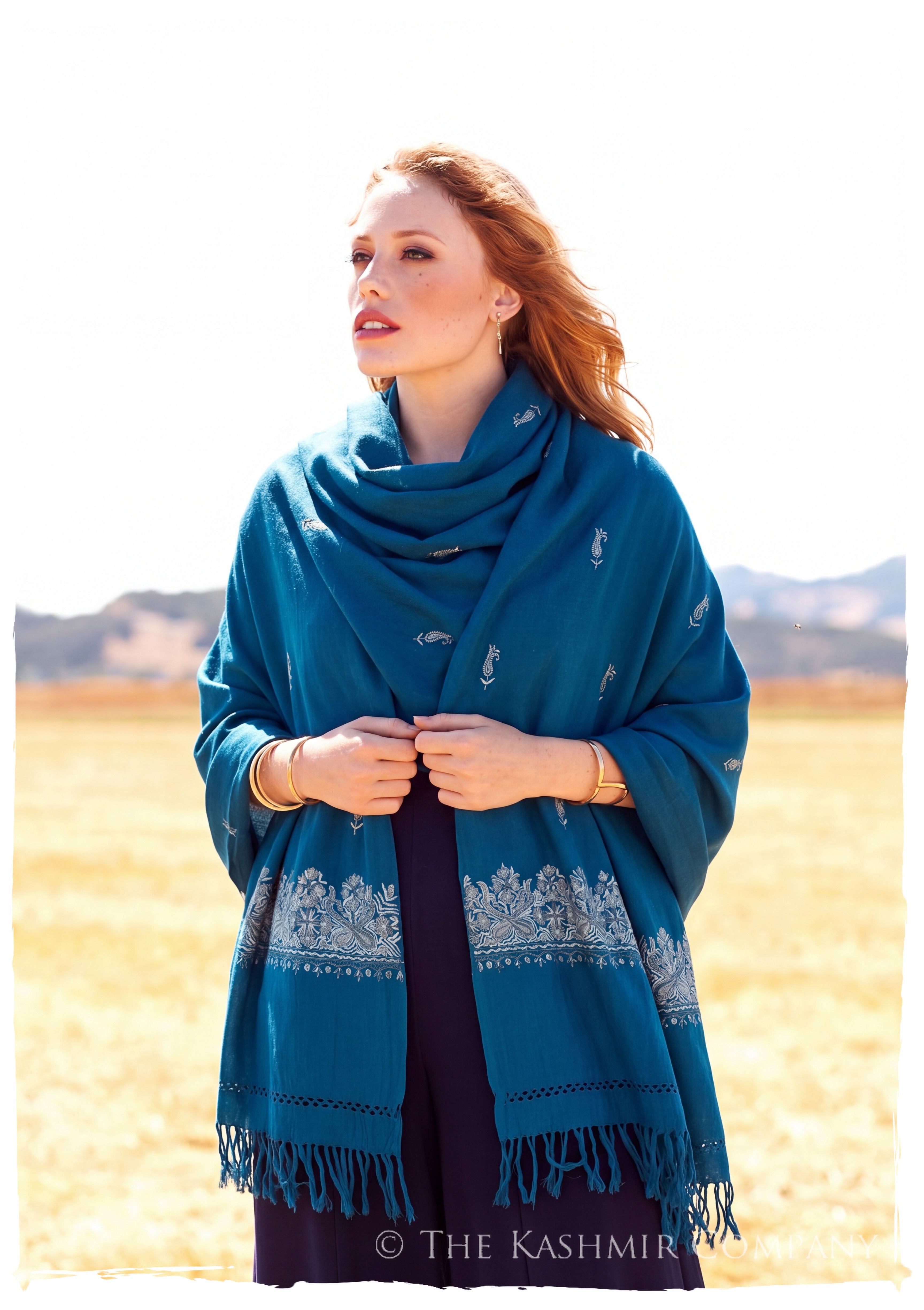 Léonie Frontières Paisley Gift Shawl — lifestyle