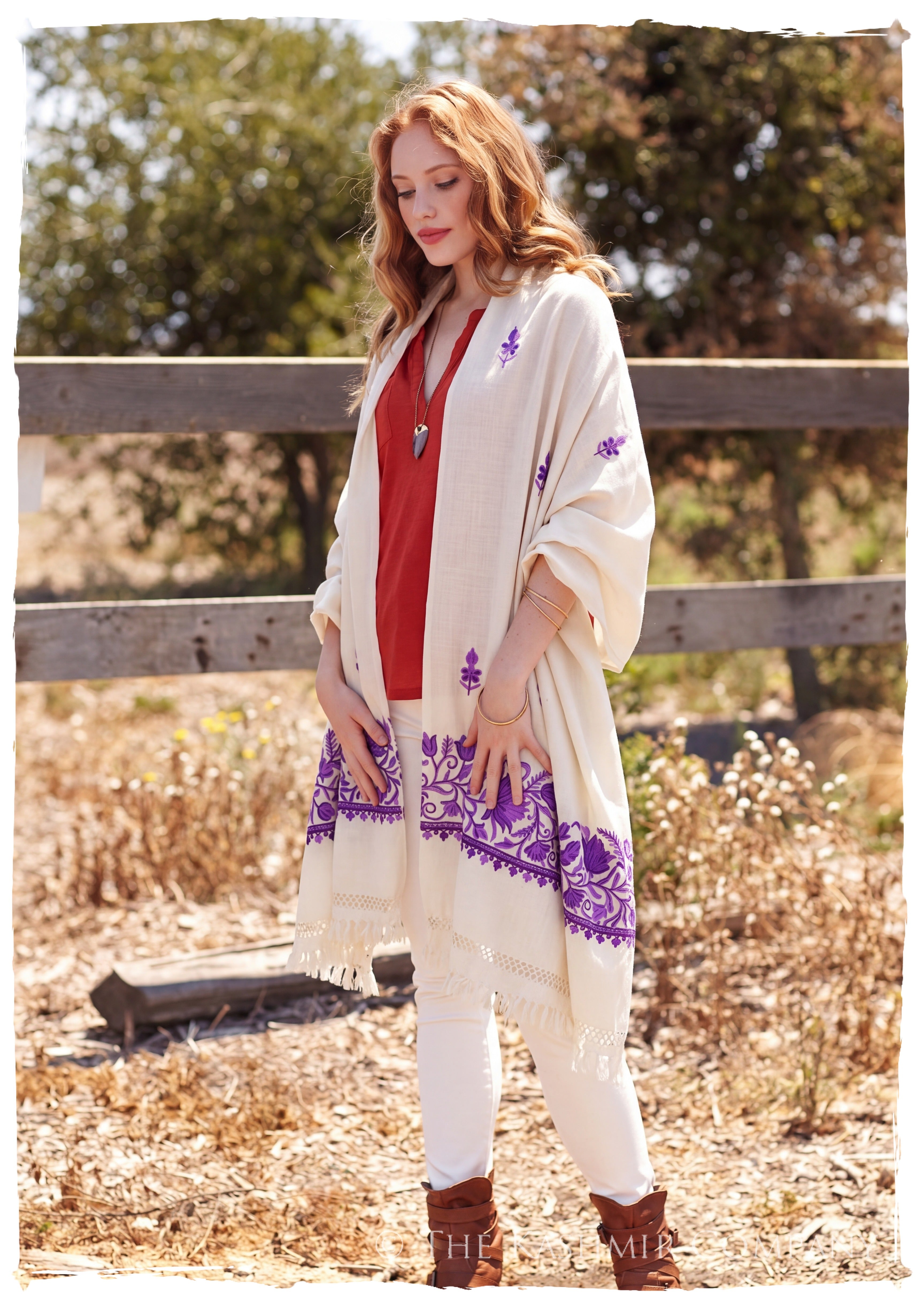 Melania Frontières Paisley Gift Shawl — lifestyle