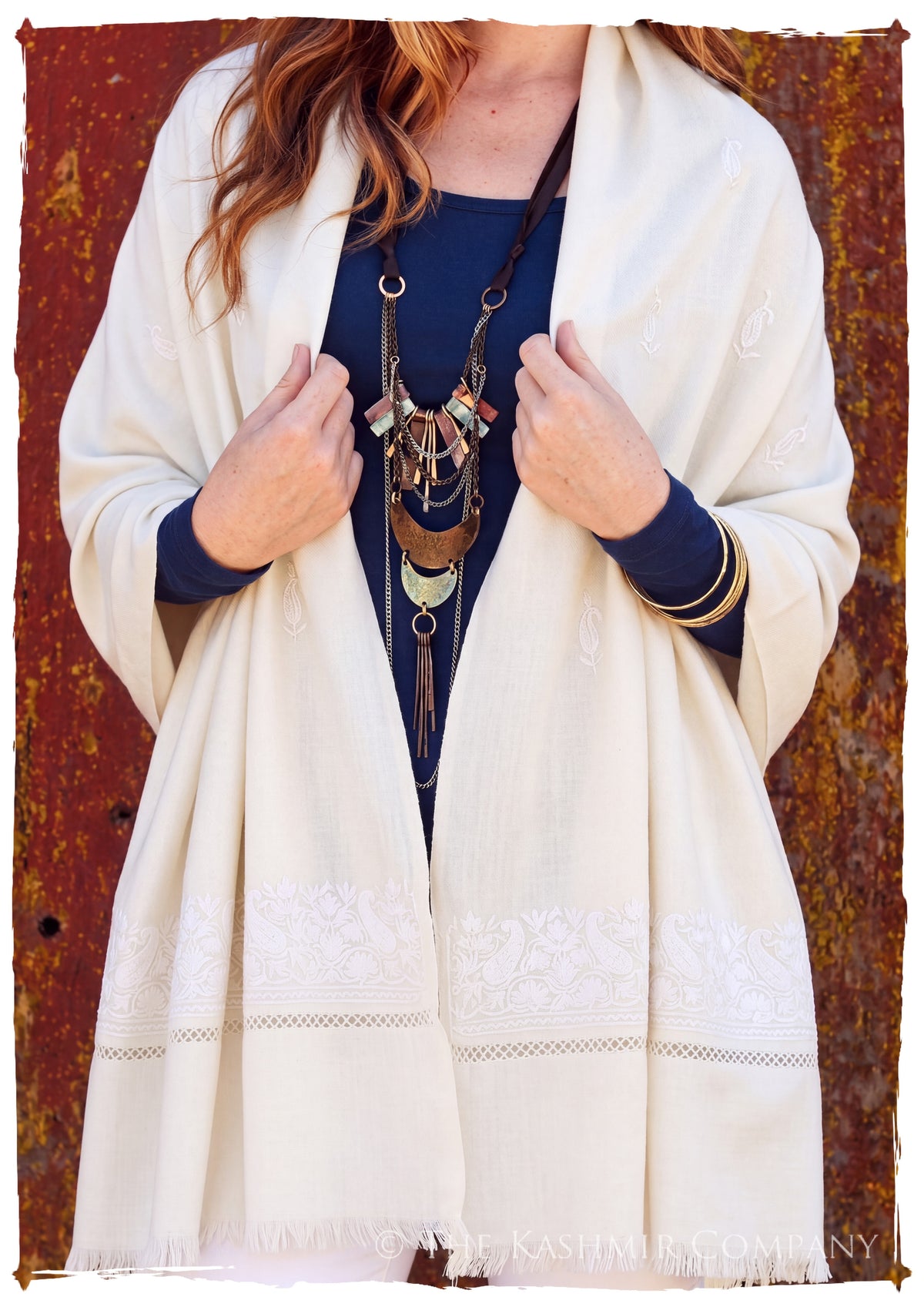 Silvina Frontières Paisley Gift Shawl — lifestyle