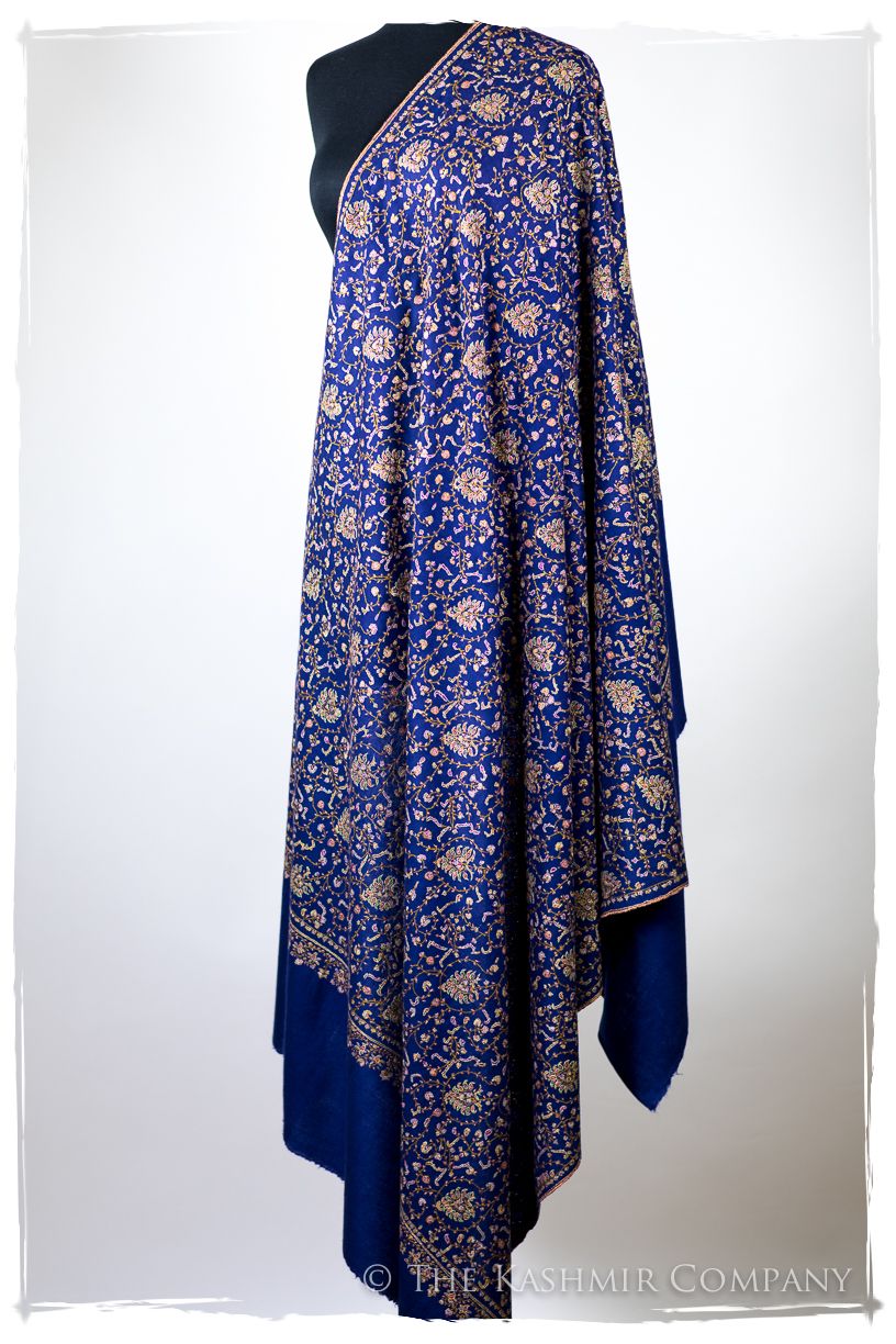 La Poésie Bleu - Grand Pashmina Shawl