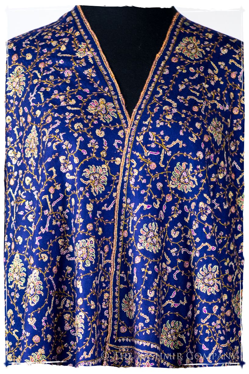 La Poésie Bleu - Grand Pashmina Shawl