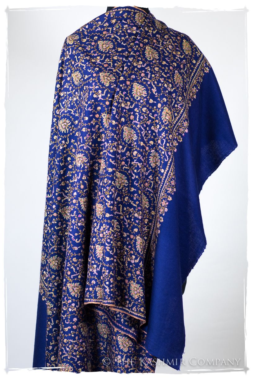 La Poésie Bleu - Grand Pashmina Shawl
