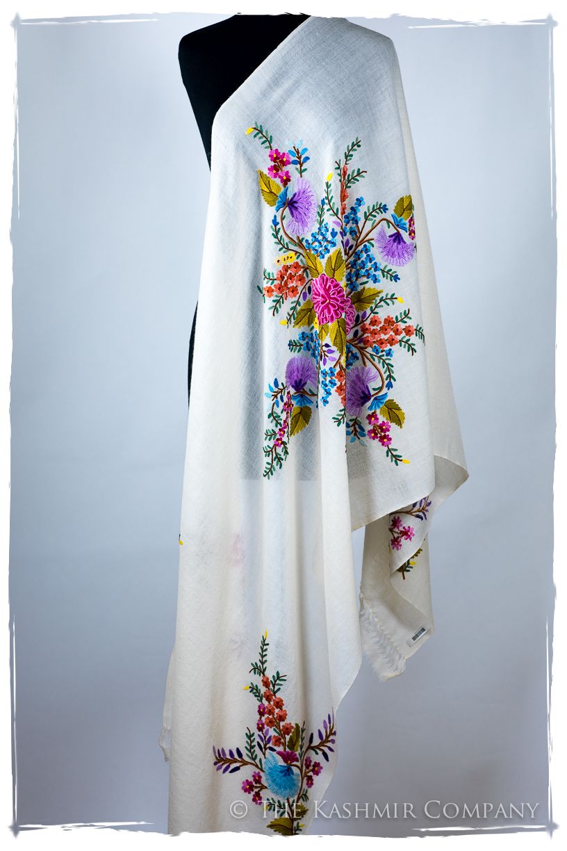 Jardin Pastel Français Voilet Bouquet Mascarade Shawl