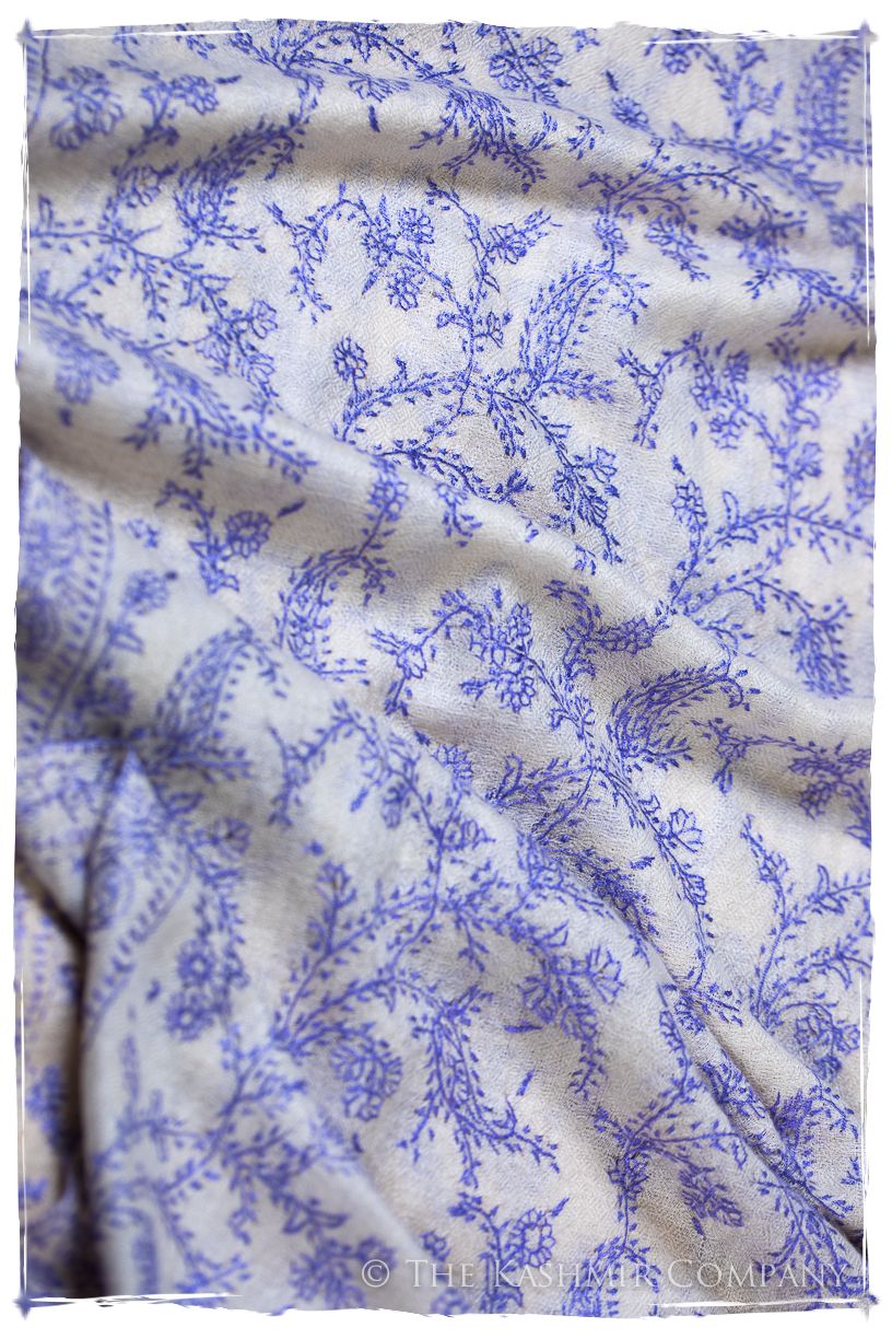 Amparo Bleu Bijou Jardin L'amour Soft Cashmere Scarf/Shawl