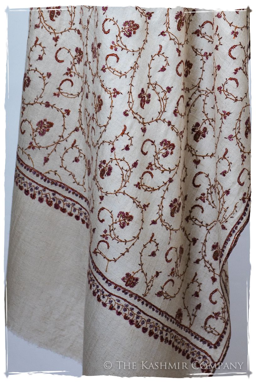 Jardin Bordeaux d'Ivoire Paisley L'amour Soft Cashmere Scarf/Shawl