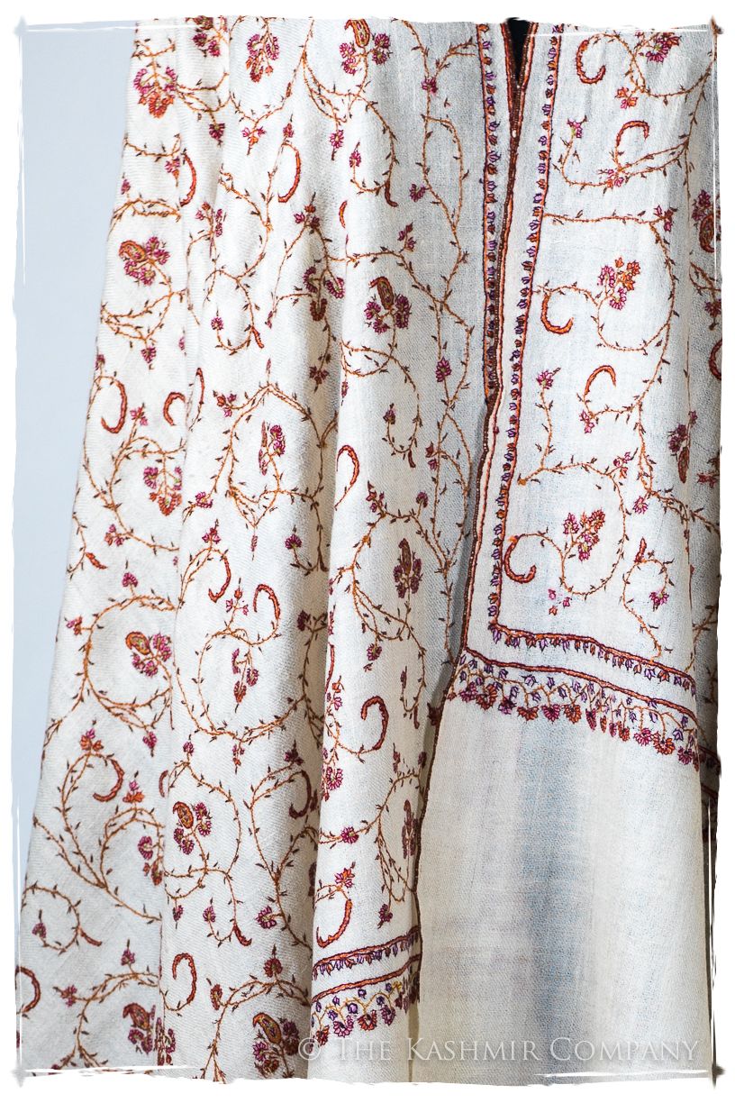 Jardin Bordeaux d'Ivoire Paisley L'amour Soft Cashmere Scarf/Shawl