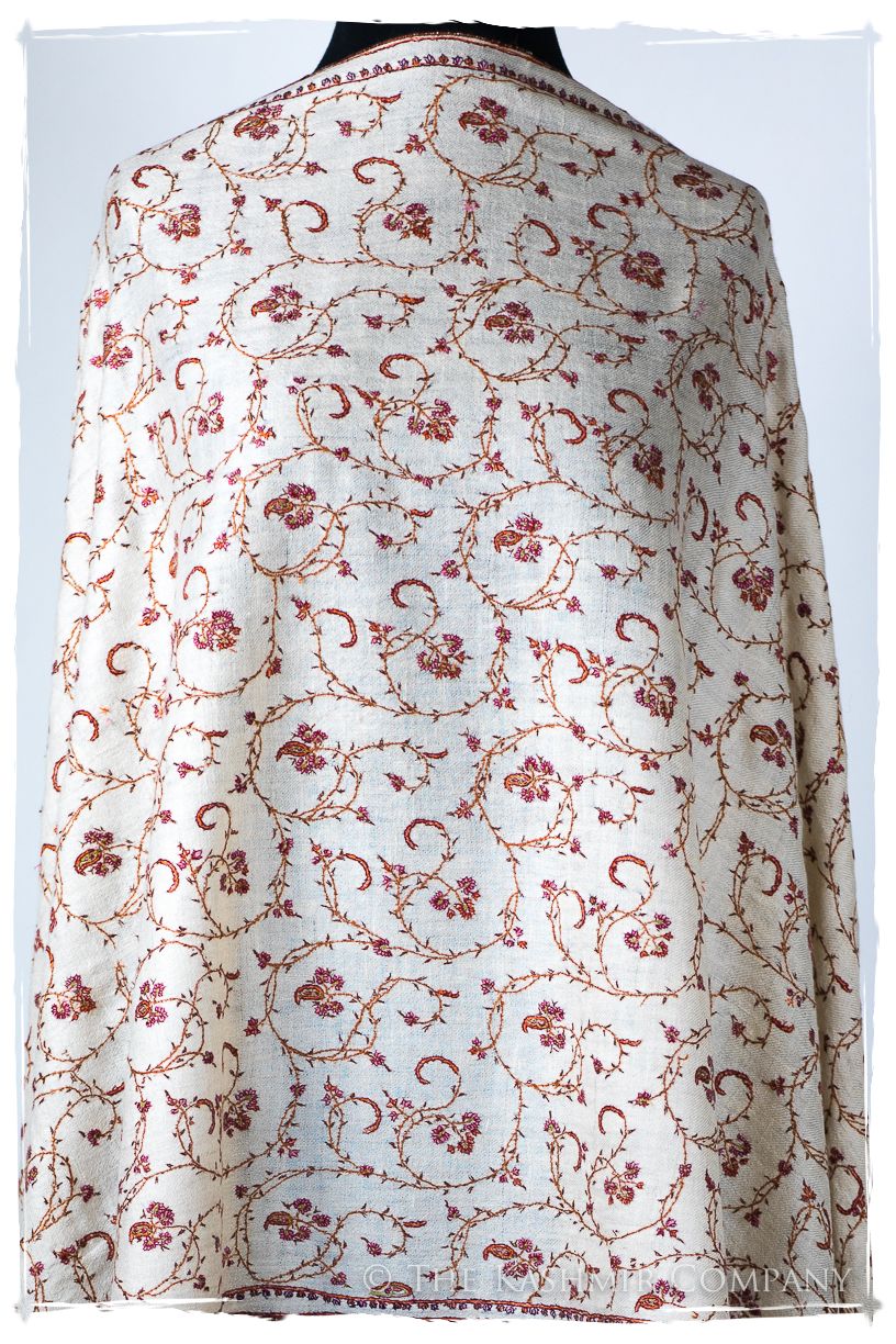 Jardin Bordeaux d'Ivoire Paisley L'amour Soft Cashmere Scarf/Shawl
