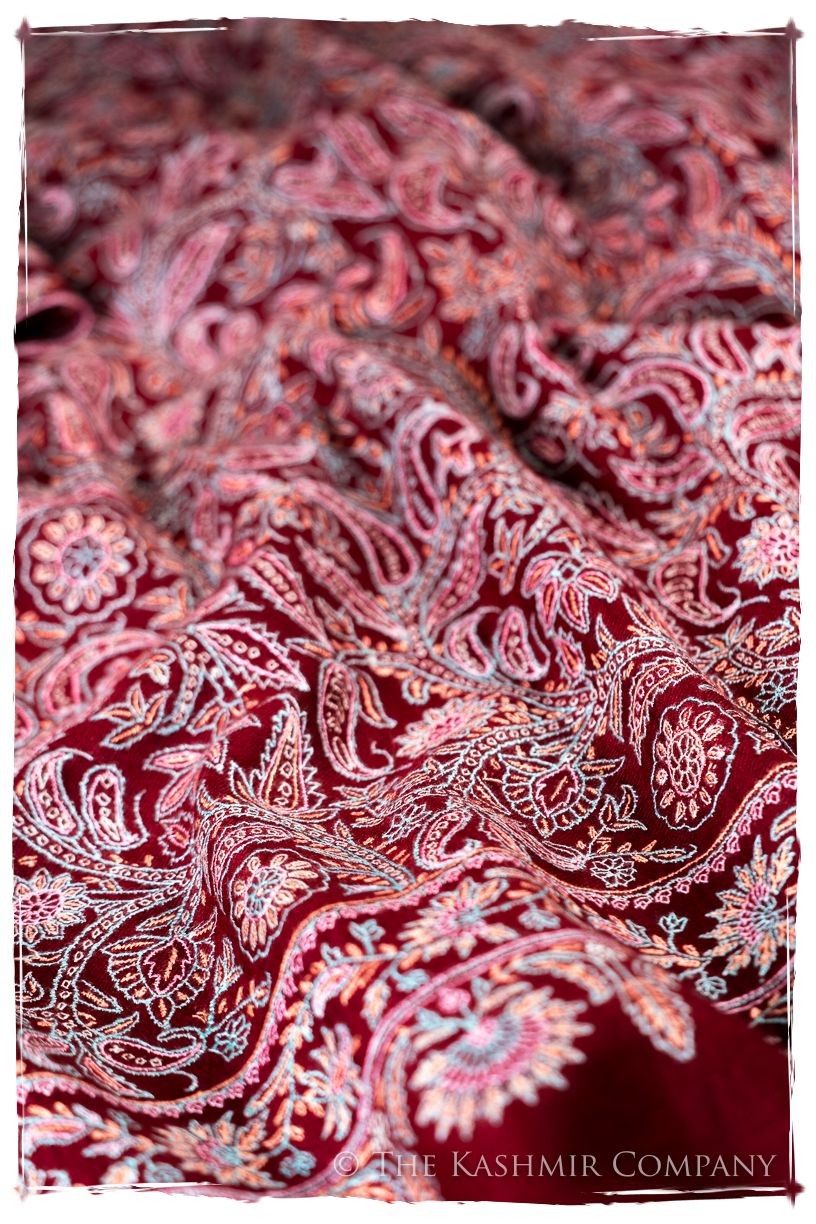 The Kaleidoscope Bordeaux Moondance - Grand Pashmina Shawl