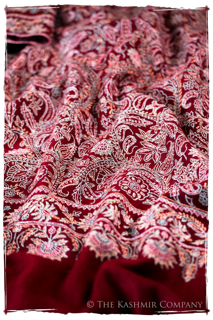 The Kaleidoscope Bordeaux Moondance - Grand Pashmina Shawl