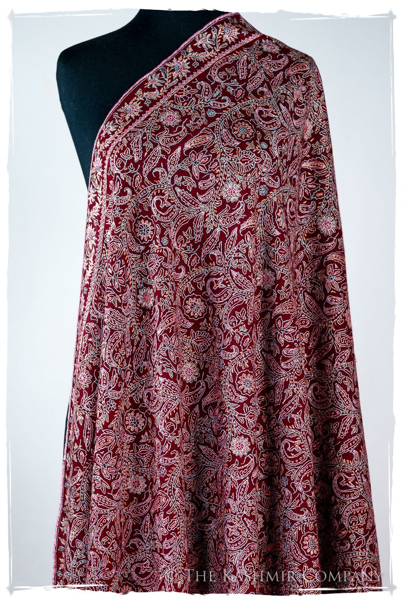 The Kaleidoscope Bordeaux Moondance - Grand Pashmina Shawl