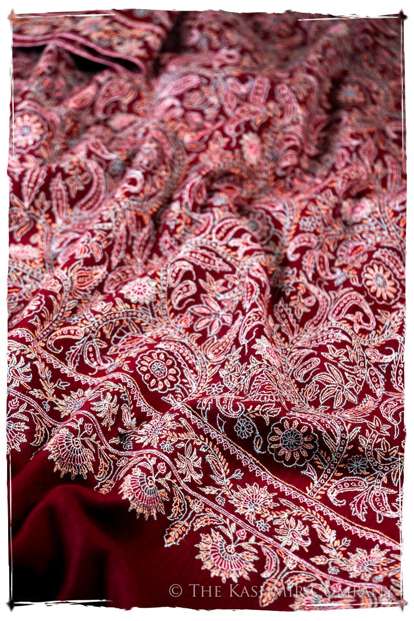 The Kaleidoscope Bordeaux Moondance - Grand Pashmina Shawl