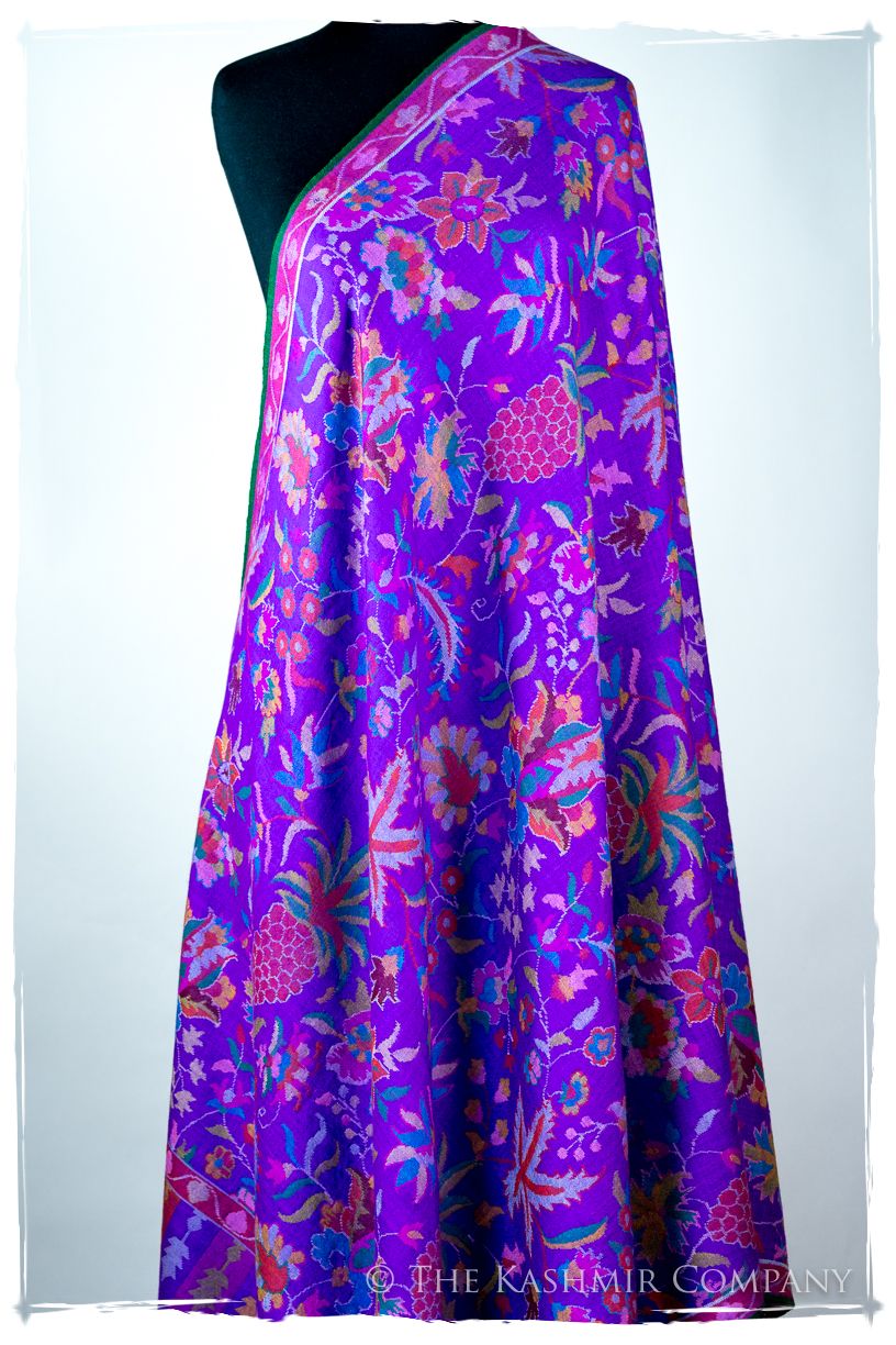 Bahamian Béauty Stained Glass - Kani Grand Handloom Pashmina Shawl