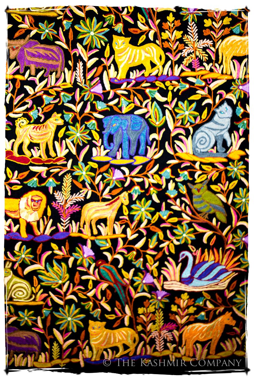 Jardin de Crépuscule du Sanctuaire Colonial Indien Antiquaires Shawl