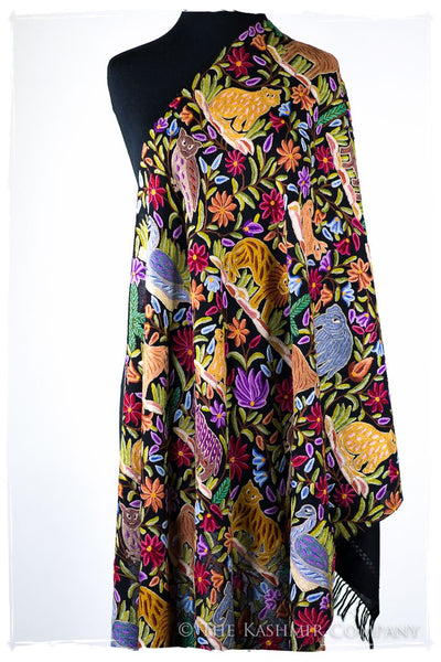 Jardin de Crépuscule du Sanctuaire Colonial Indien Antiquaires Shawl