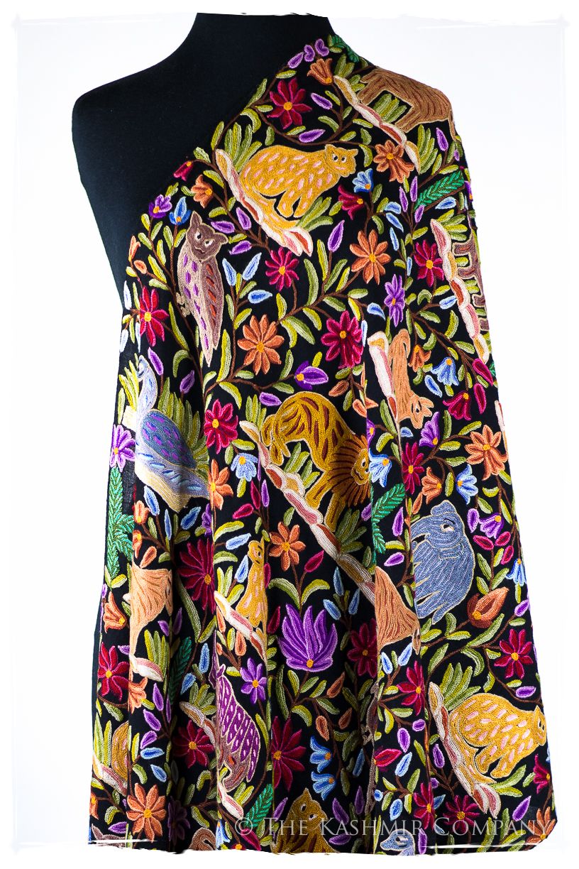 Jardin de Crépuscule du Sanctuaire Colonial Indien Antiquaires Shawl