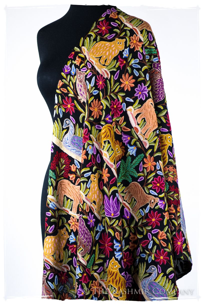 Jardin de Crépuscule du Sanctuaire Colonial Indien Antiquaires Shawl