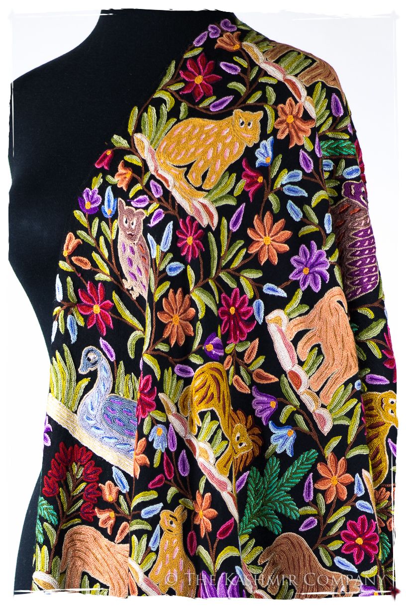 Jardin de Crépuscule du Sanctuaire Colonial Indien Antiquaires Shawl