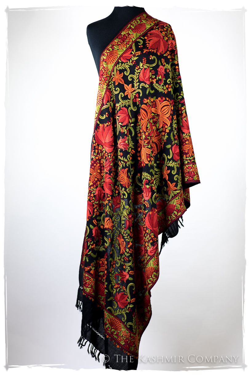 Jardin Chinar de Bijoux Rouges en Cachemire Antiquaires Shawl