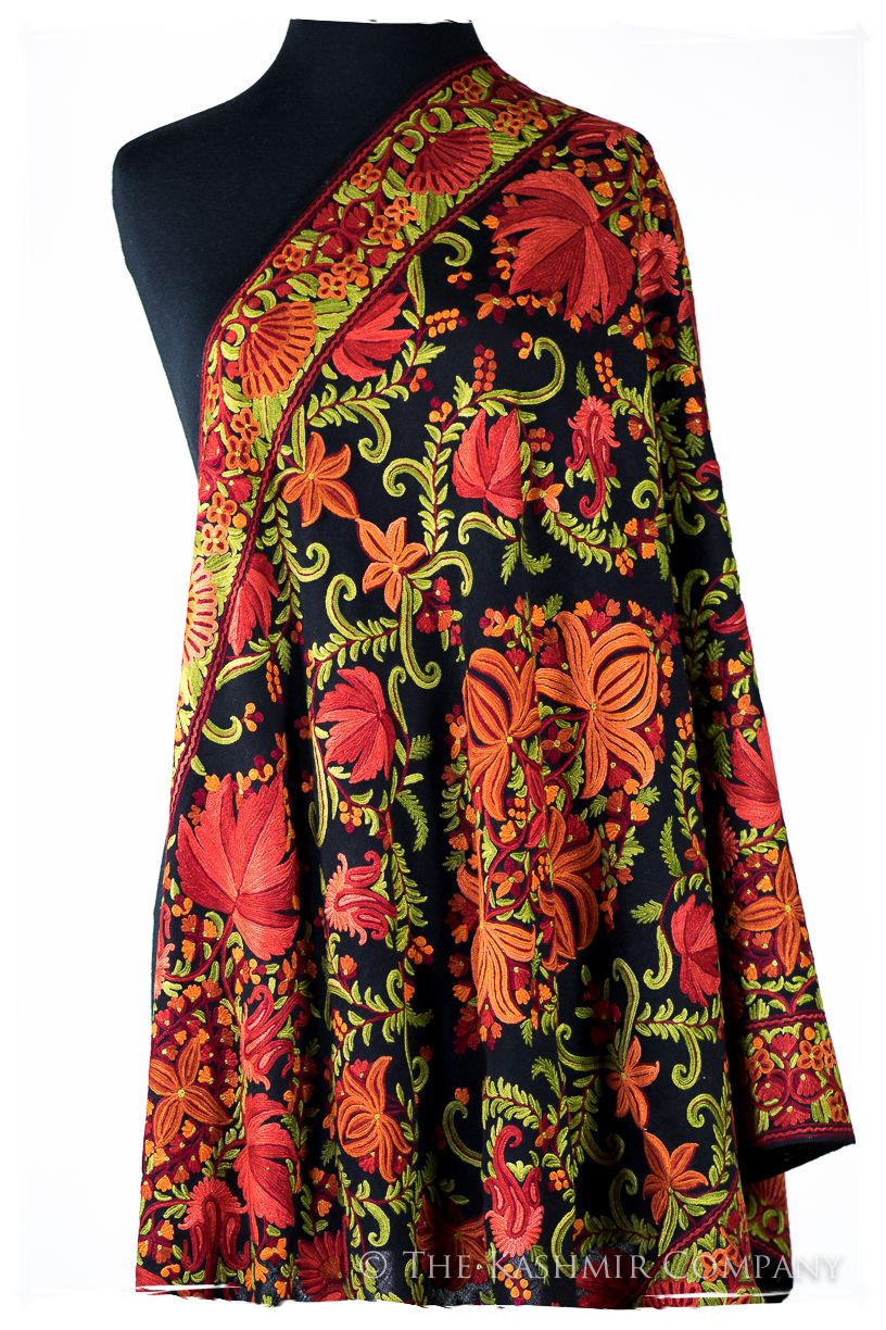 Jardin Chinar de Bijoux Rouges en Cachemire Antiquaires Shawl