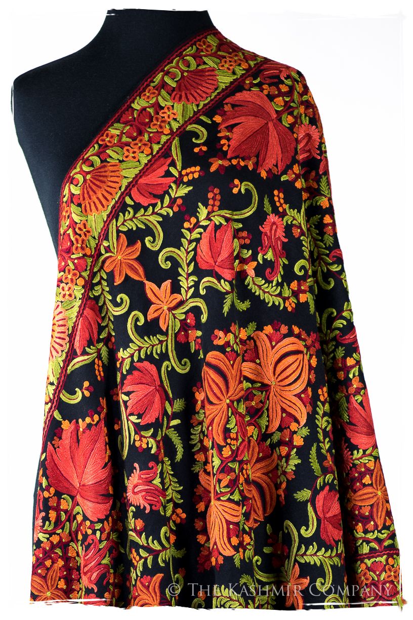 Jardin Chinar de Bijoux Rouges en Cachemire Antiquaires Shawl