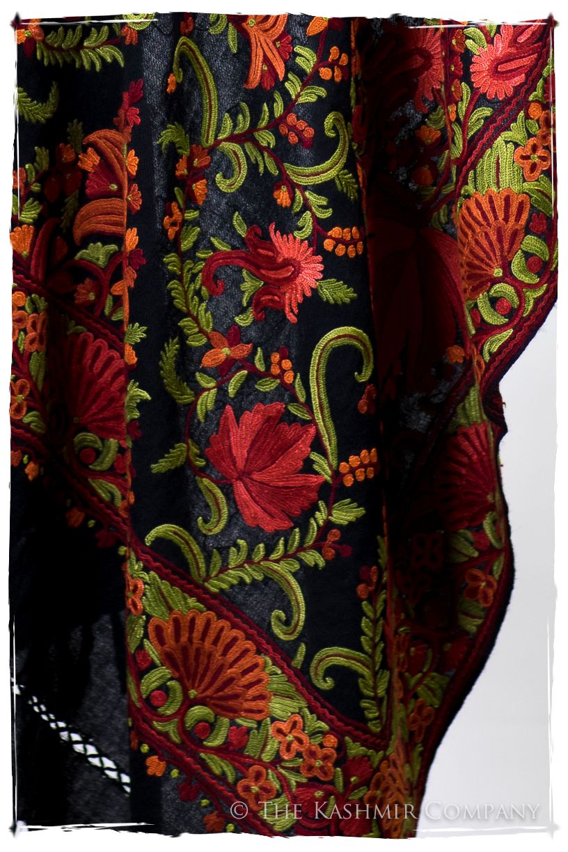 Jardin Chinar de Bijoux Rouges en Cachemire Antiquaires Shawl