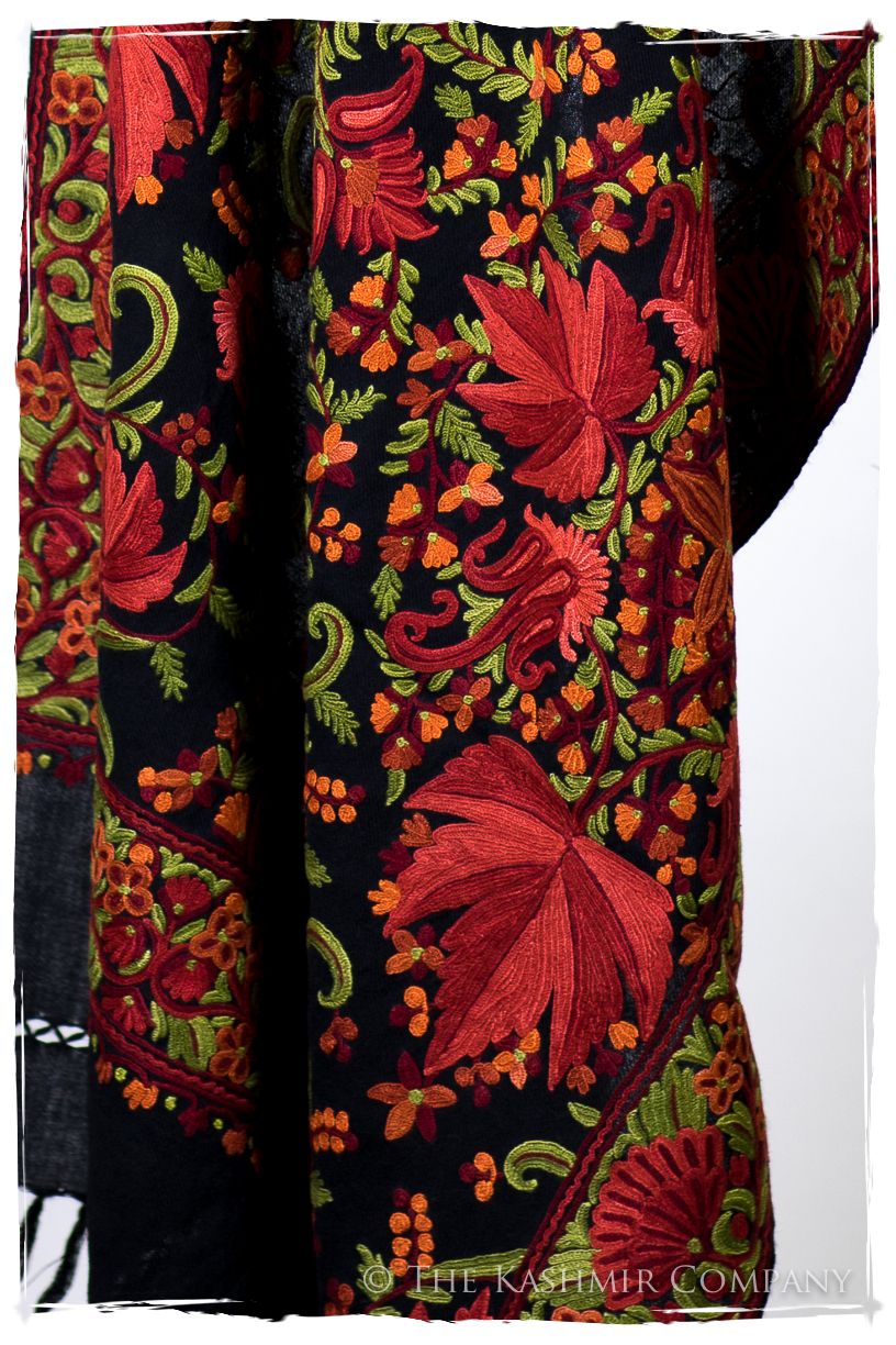 Jardin Chinar de Bijoux Rouges en Cachemire Antiquaires Shawl