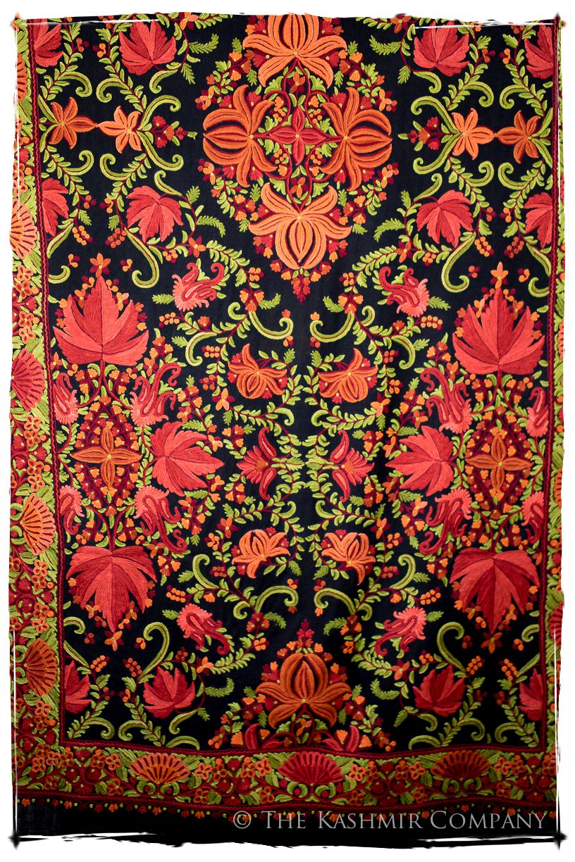 Jardin Chinar de Bijoux Rouges en Cachemire Antiquaires Shawl