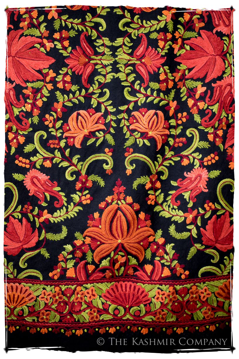 Jardin Chinar de Bijoux Rouges en Cachemire Antiquaires Shawl