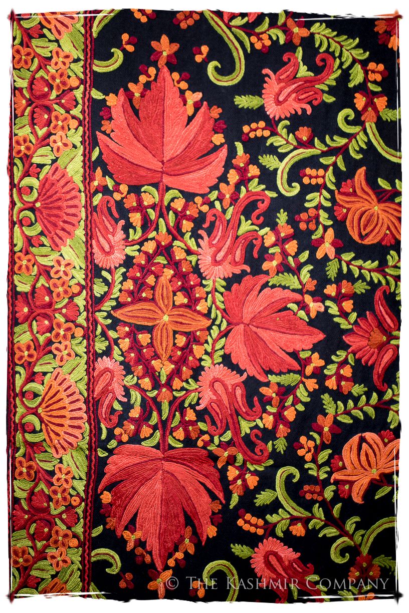 Jardin Chinar de Bijoux Rouges en Cachemire Antiquaires Shawl
