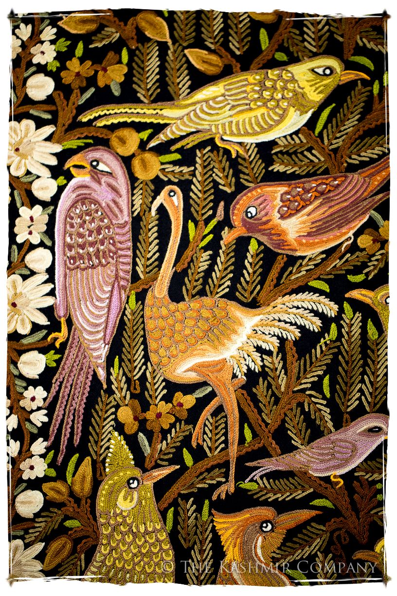 Oiseaux d'Afrique du Nord Arabe Antiquaires Shawl