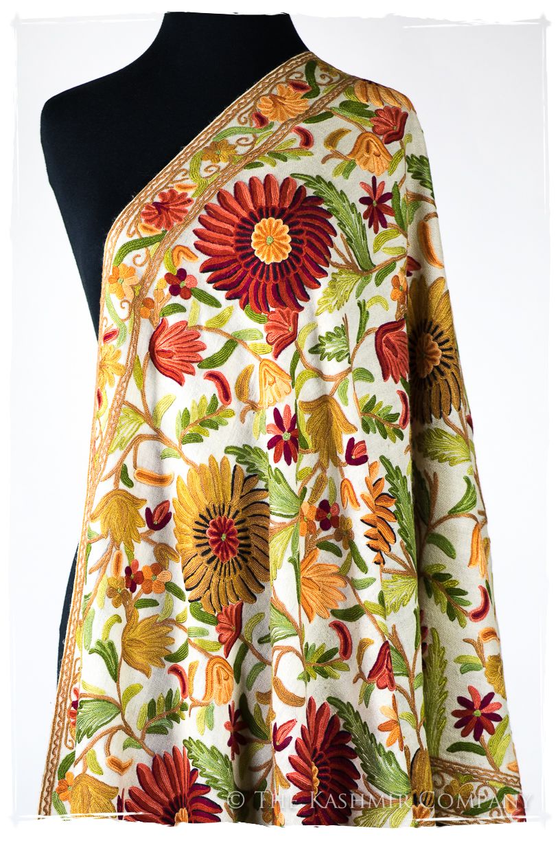 Fleur de Soleil Ivoire Indienne Antiquaires Shawl