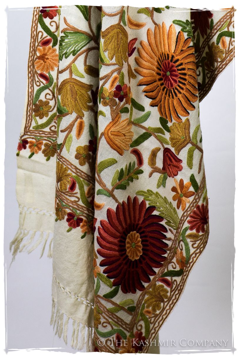 Fleur de Soleil Ivoire Indienne Antiquaires Shawl