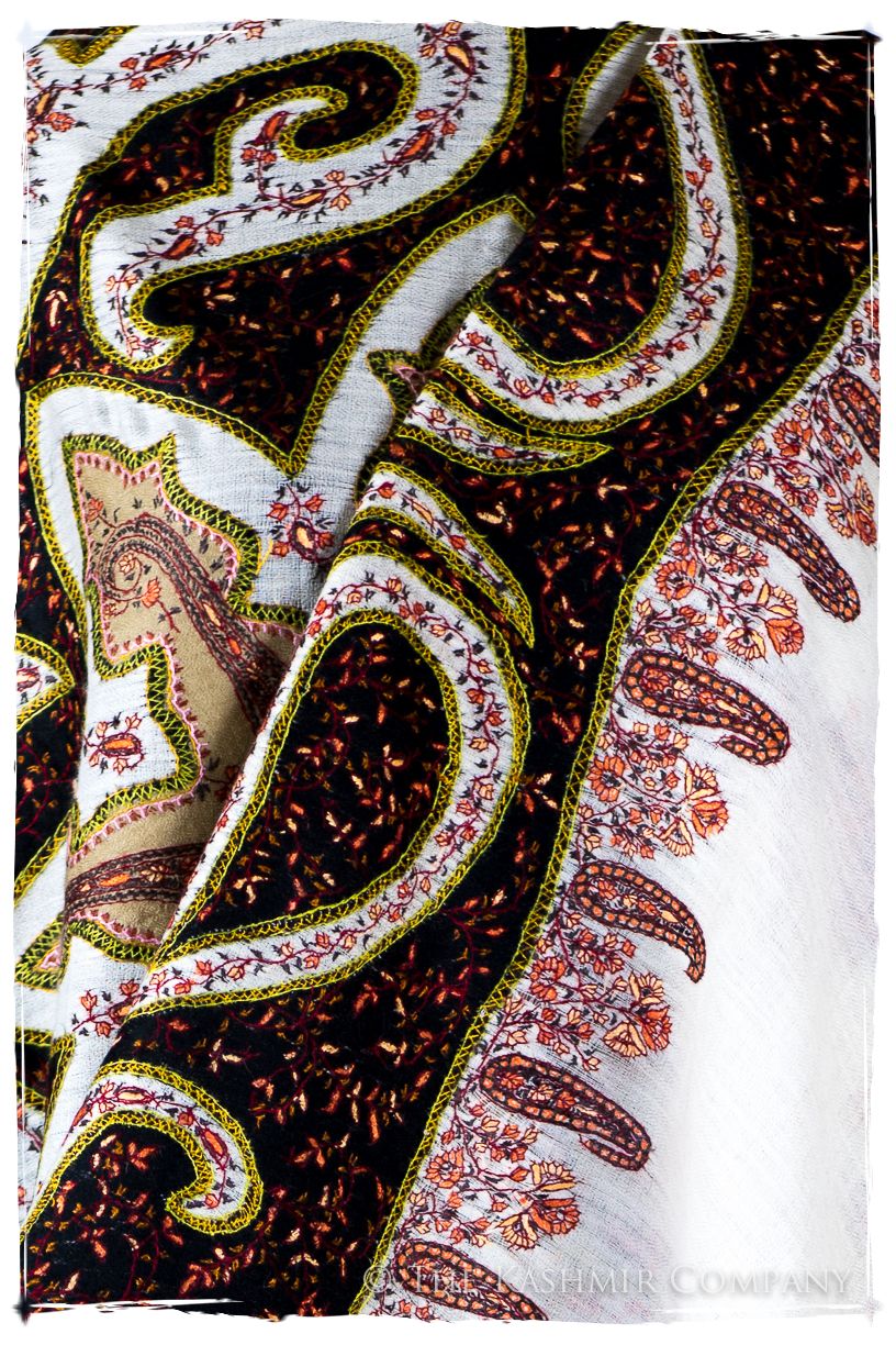 The Mona Lisa Blanc Noir Citron Deux Shawl