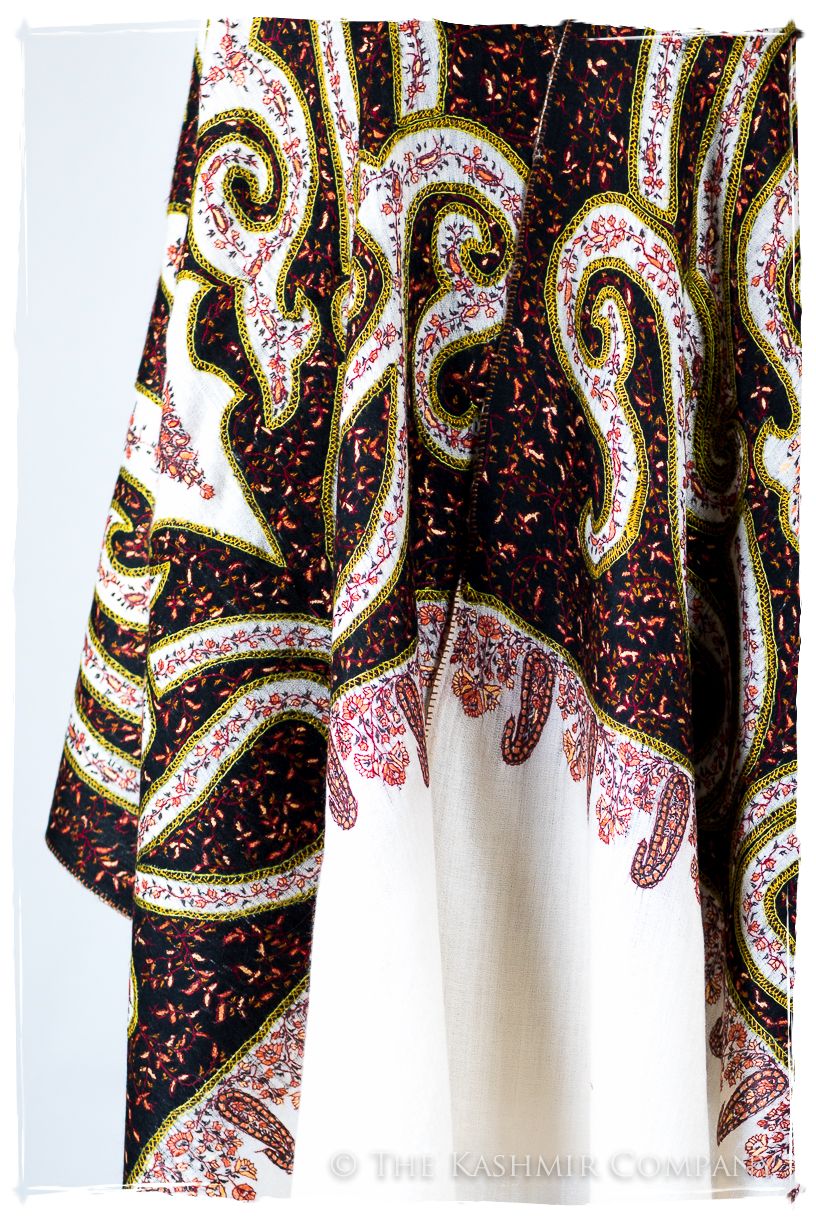 The Mona Lisa Blanc Noir Citron Deux Shawl