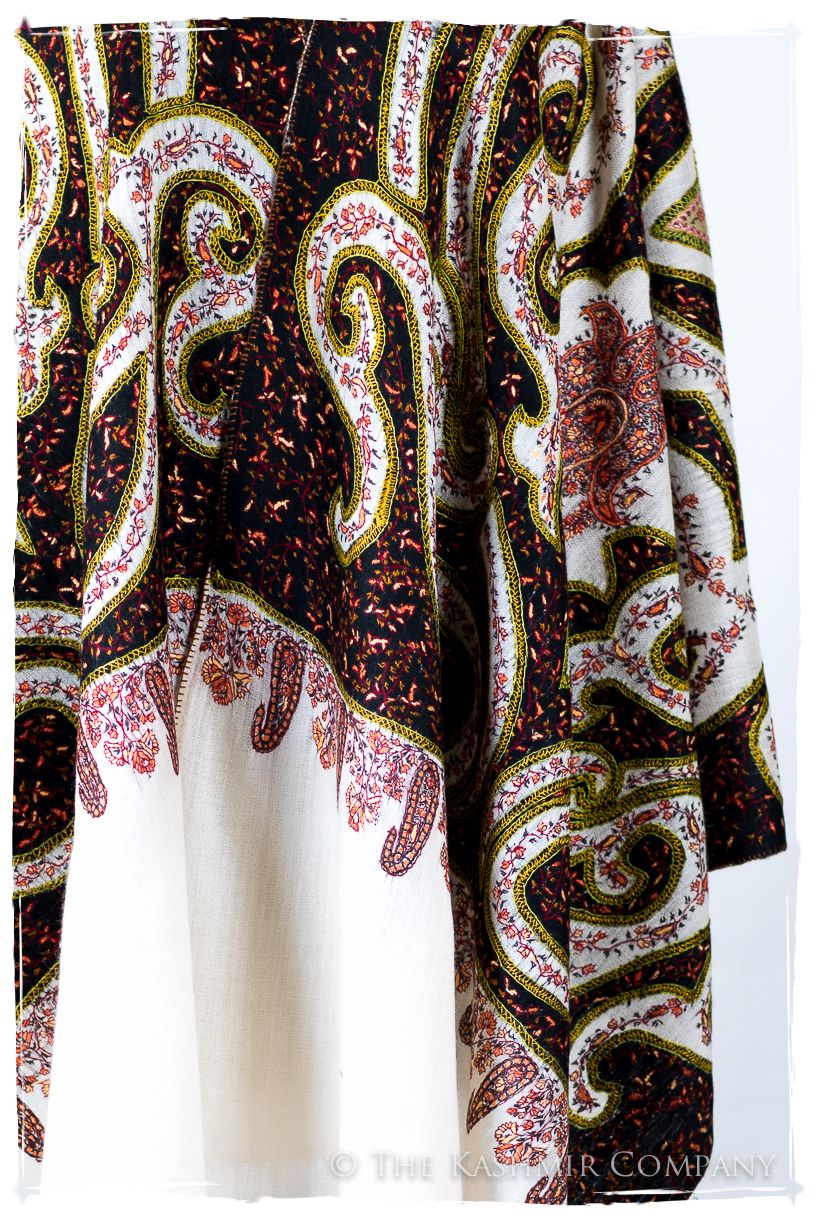 The Mona Lisa Blanc Noir Citron Deux Shawl
