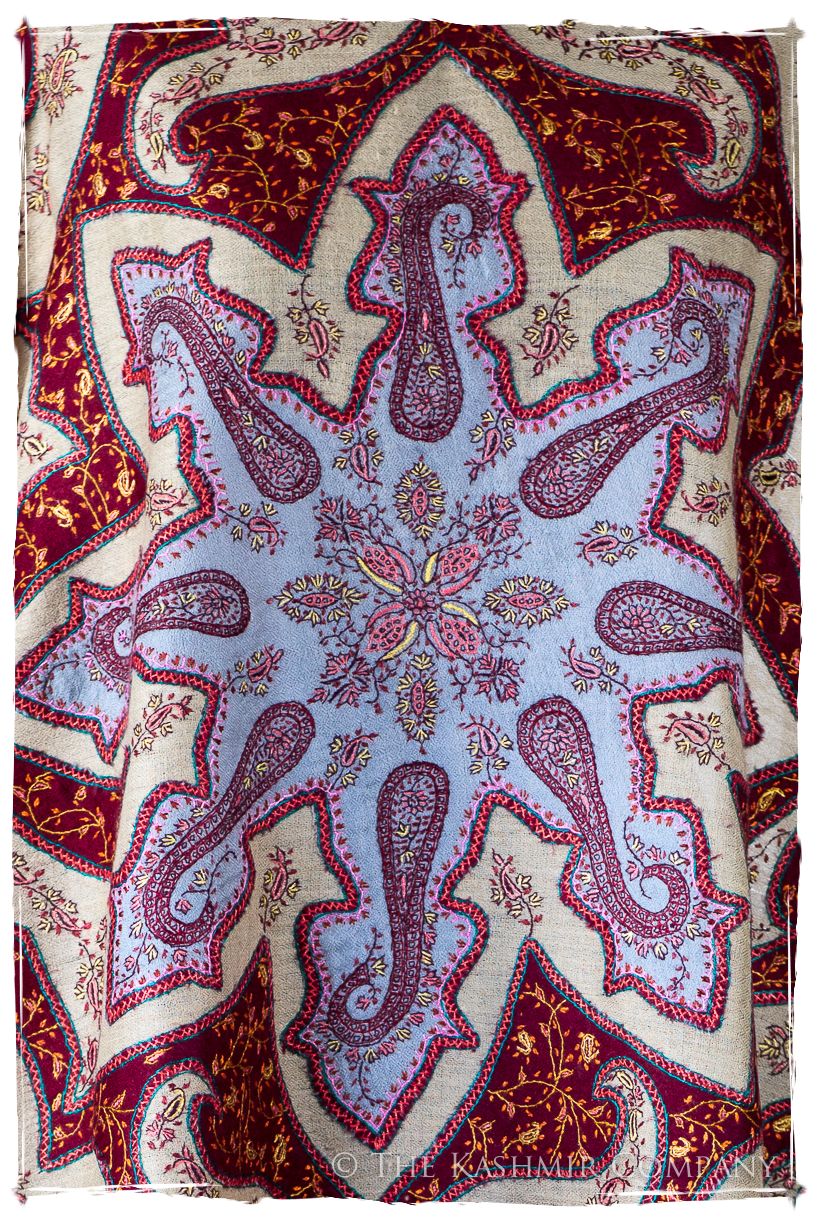 The Mona Lisa Bordeaux Marin Deux Shawl