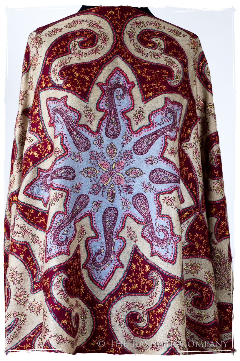 The Mona Lisa Bordeaux Marin Deux Shawl