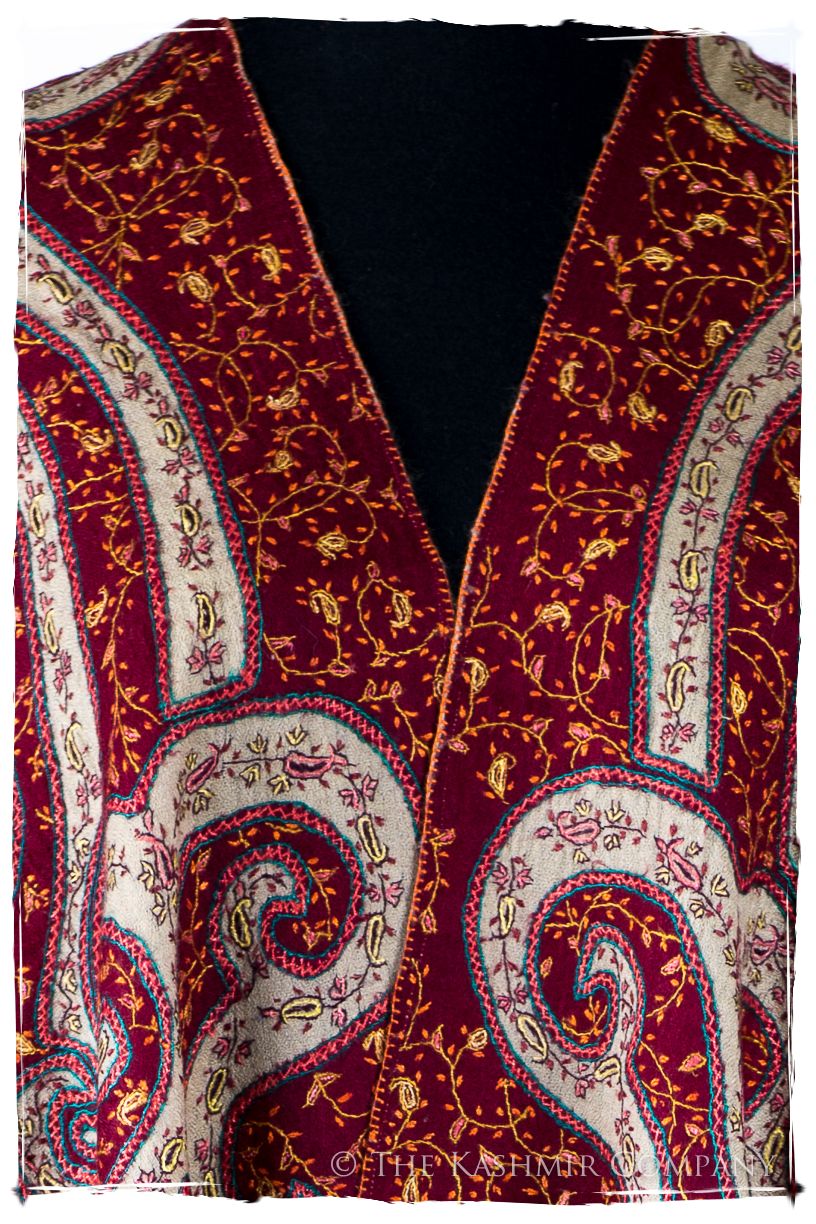 The Mona Lisa Bordeaux Marin Deux Shawl