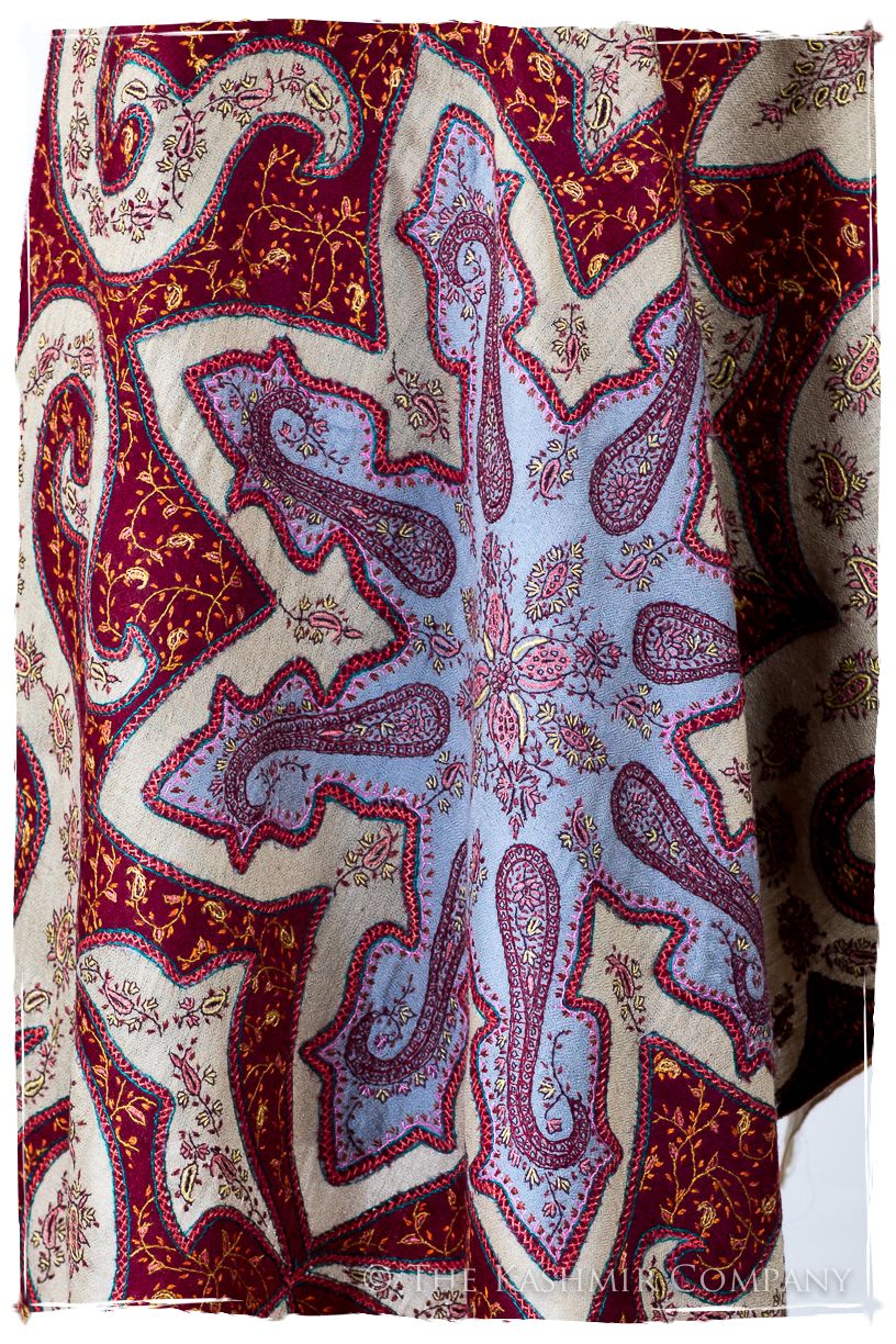 The Mona Lisa Bordeaux Marin Deux Shawl
