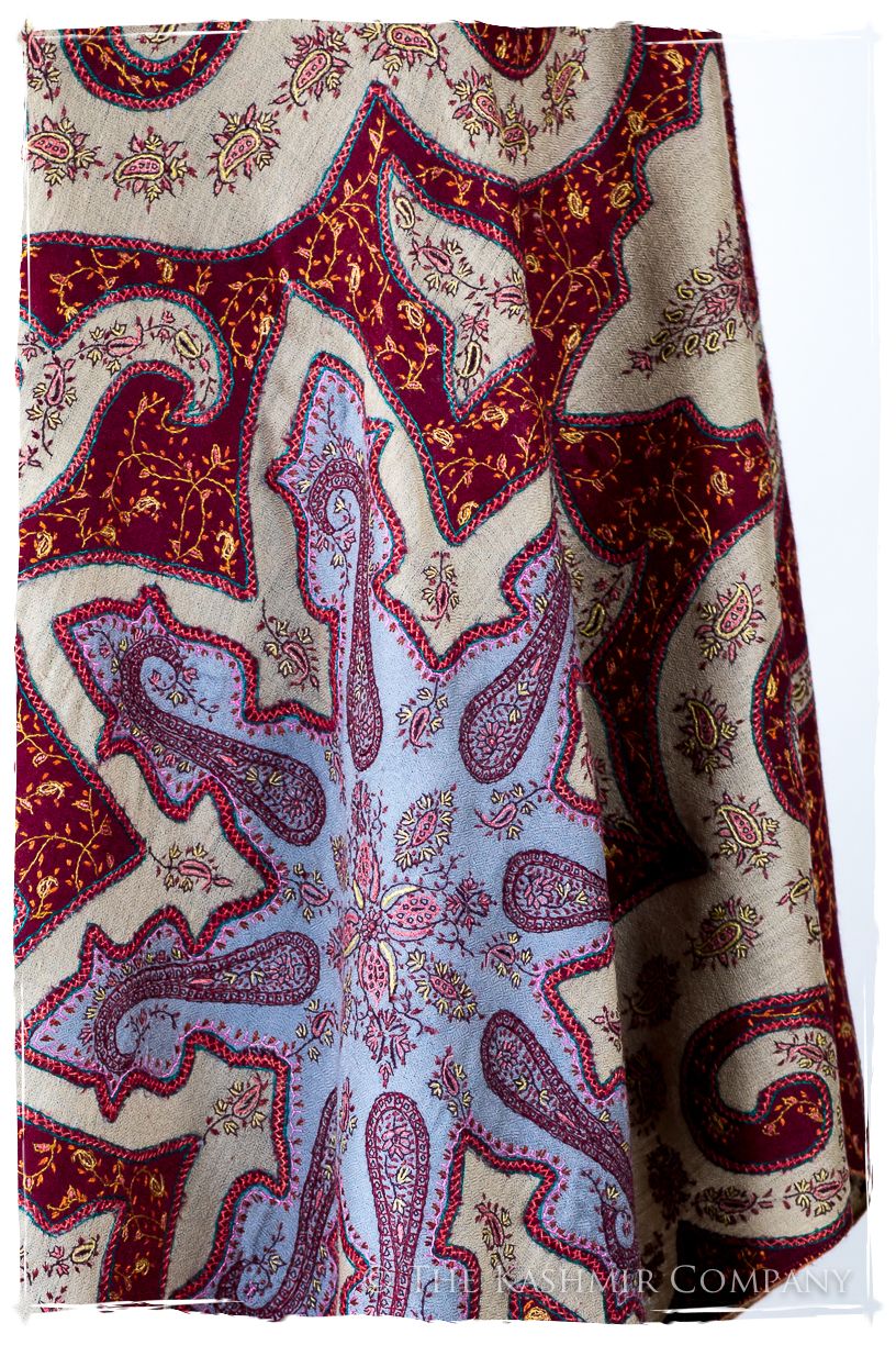 The Mona Lisa Bordeaux Marin Deux Shawl