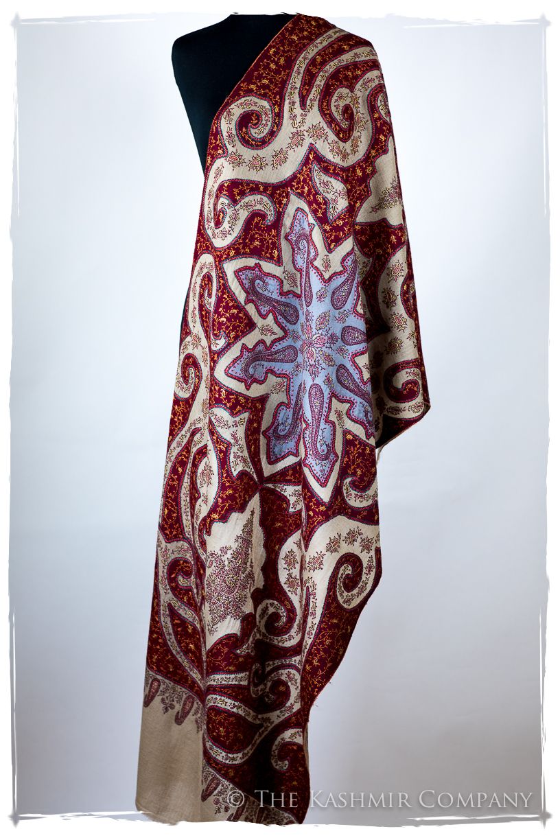 The Mona Lisa Bordeaux Marin Deux Shawl
