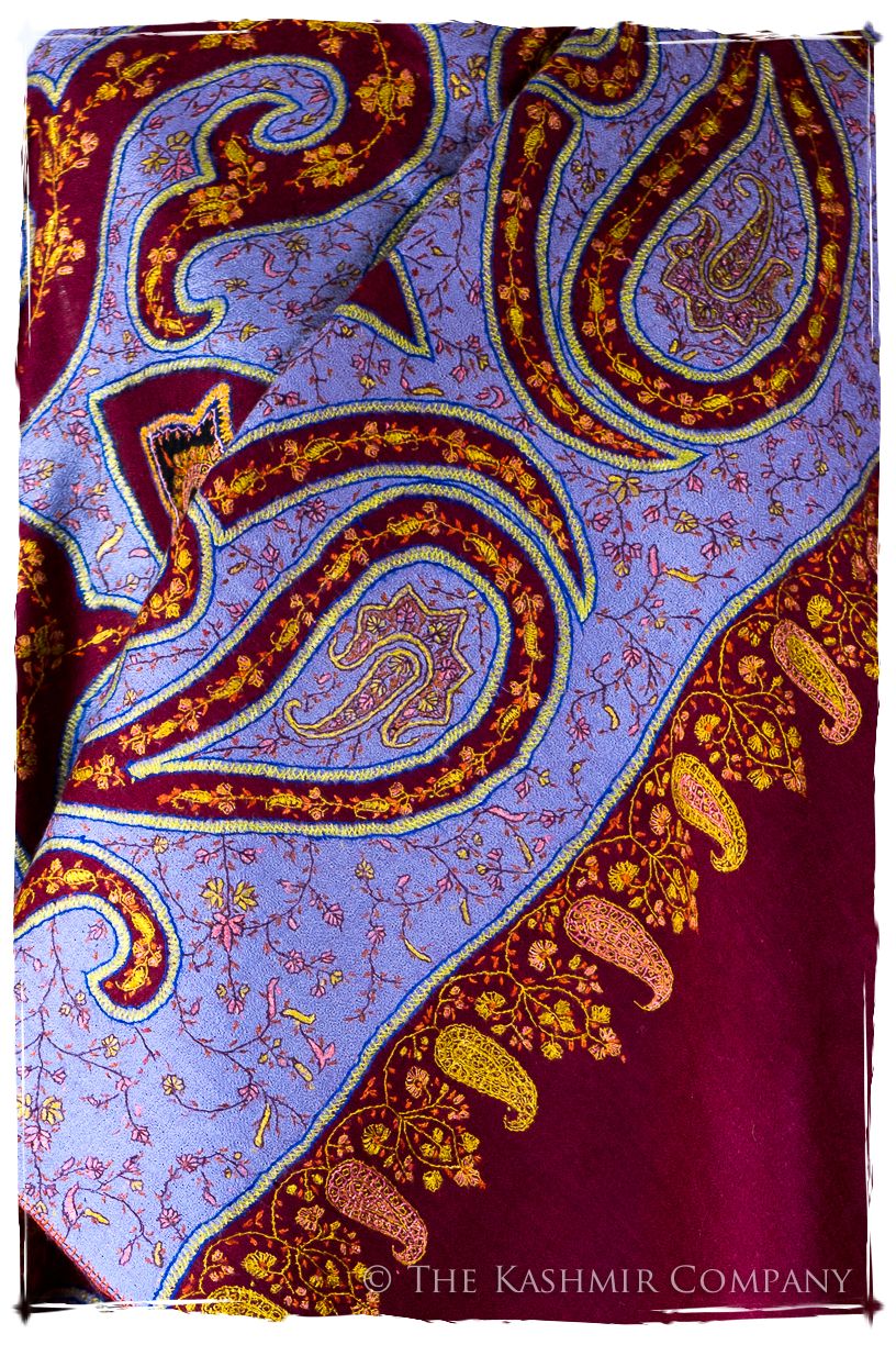 The Mona Lisa Bordeaux Aztec Gold Deux Shawl