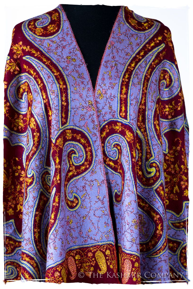 The Mona Lisa Bordeaux Aztec Gold Deux Shawl